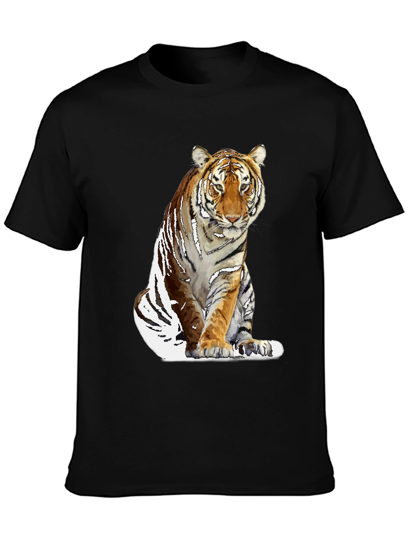 Cool Tiger Graphic Black T-Shirt for Men