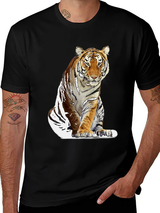 Cool Tiger Graphic Black T-Shirt for Men