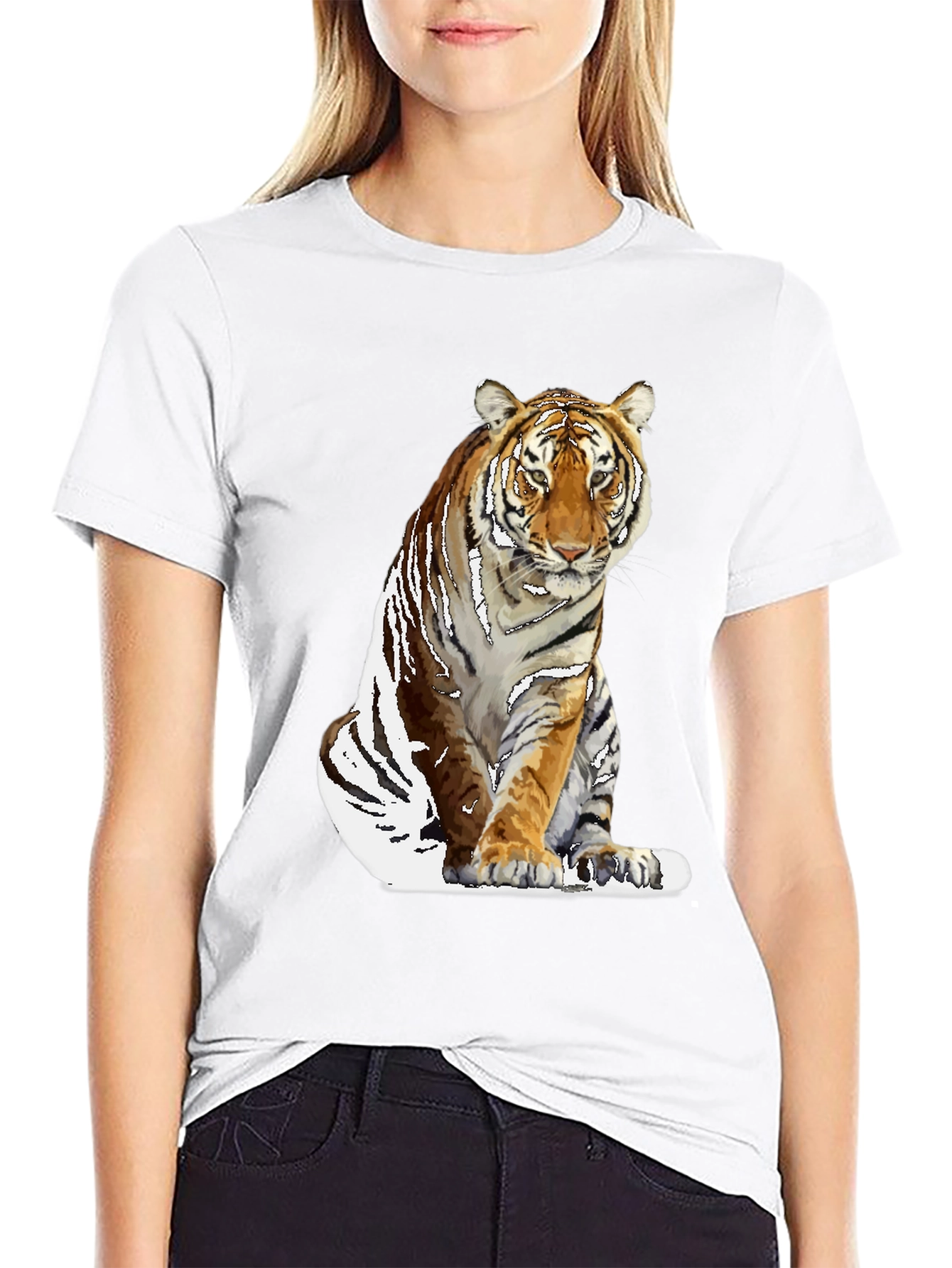 Cool Tiger Graphic Black T-Shirt for Men