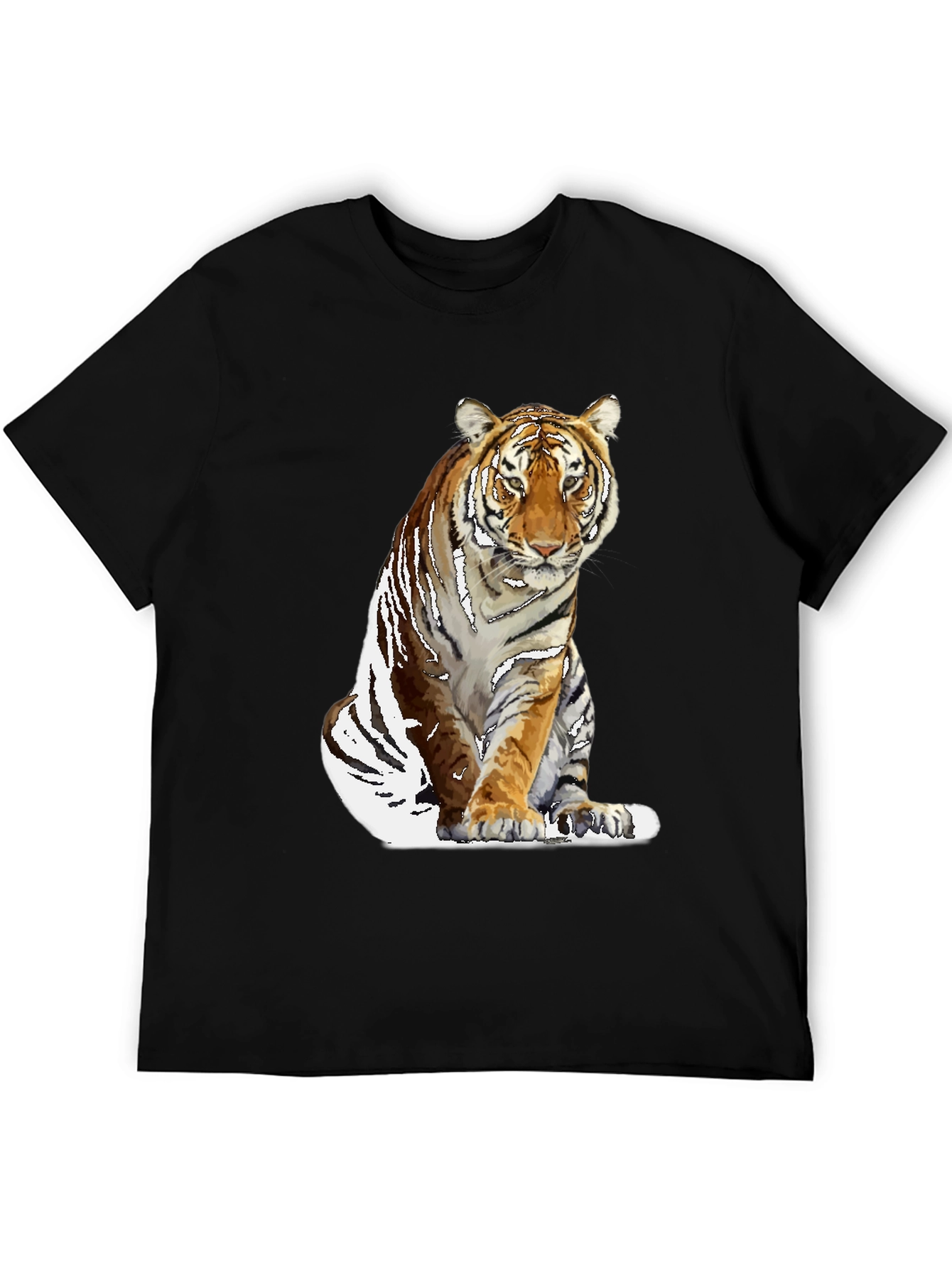 Cool Tiger Graphic Black T-Shirt for Men
