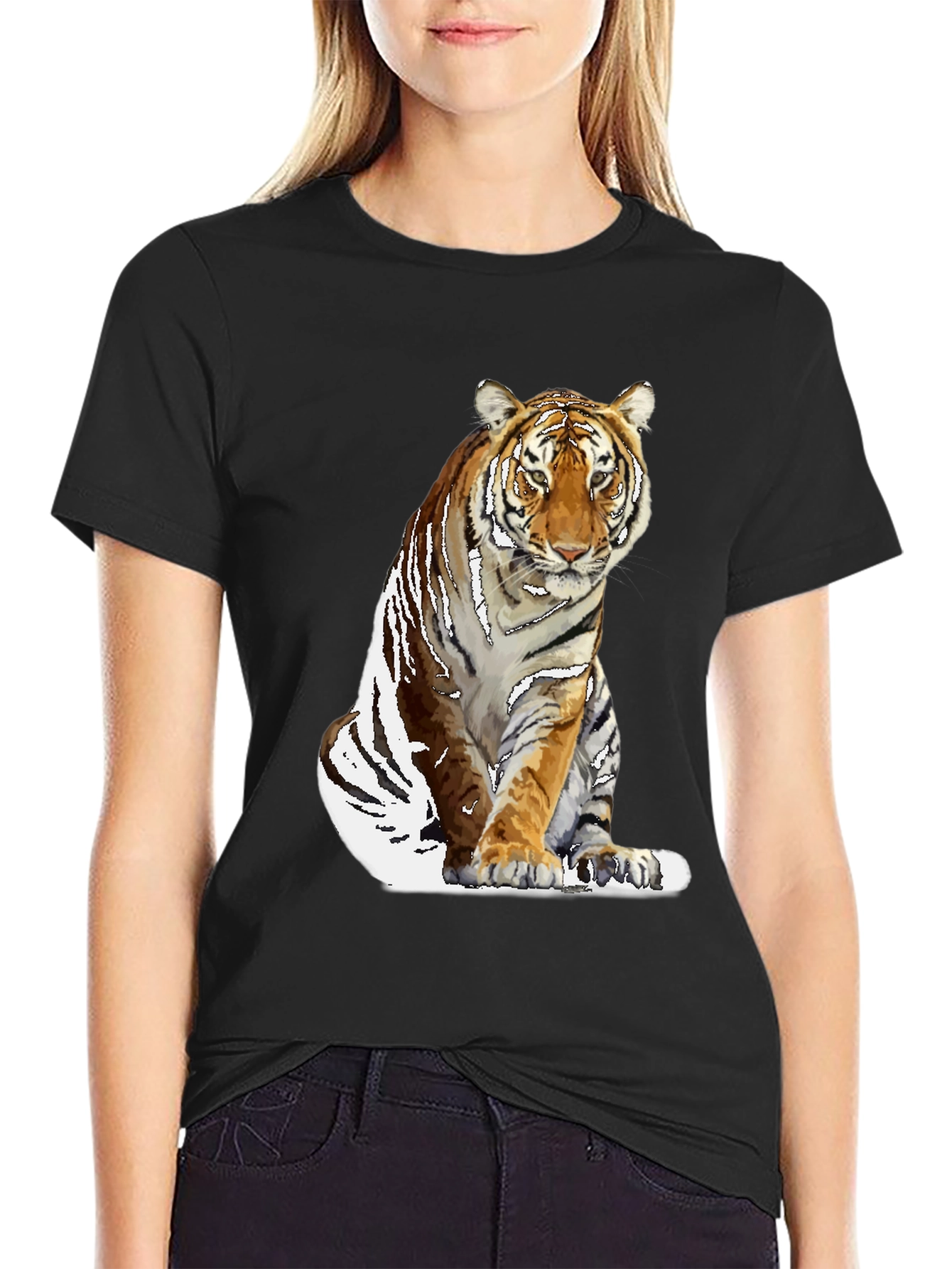 Cool Tiger Graphic Black T-Shirt for Men