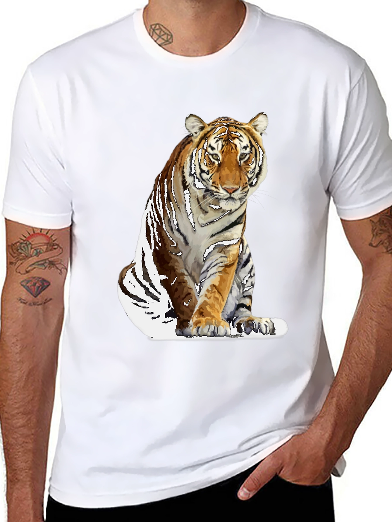 Cool Tiger Graphic Black T-Shirt for Men