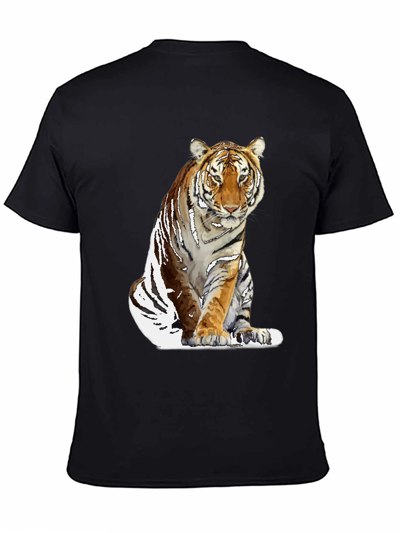 Cool Tiger Graphic Black T-Shirt for Men