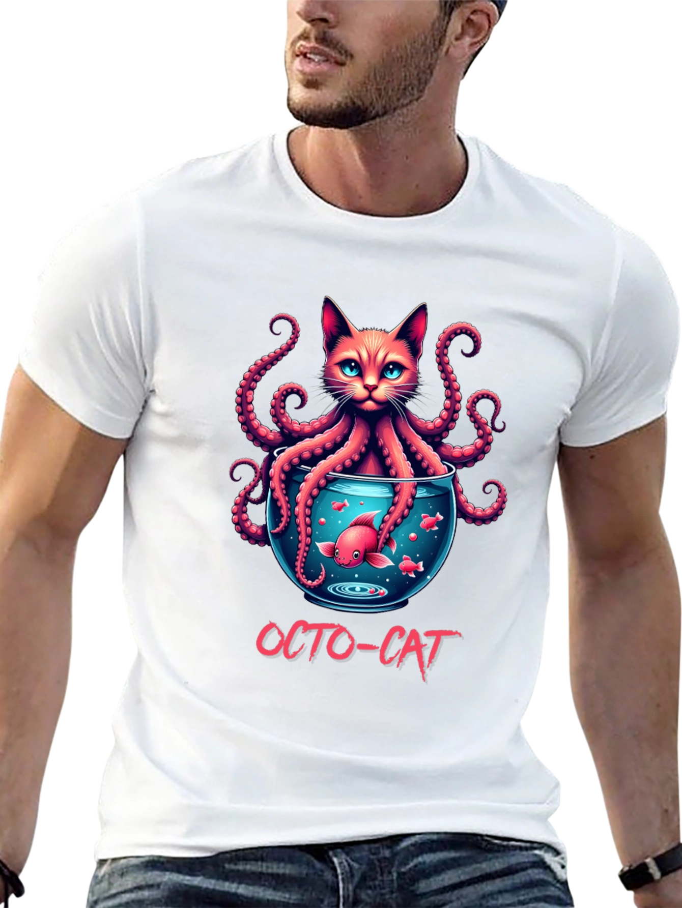 Octo-Cat Graphic T-Shirt - Unique Design