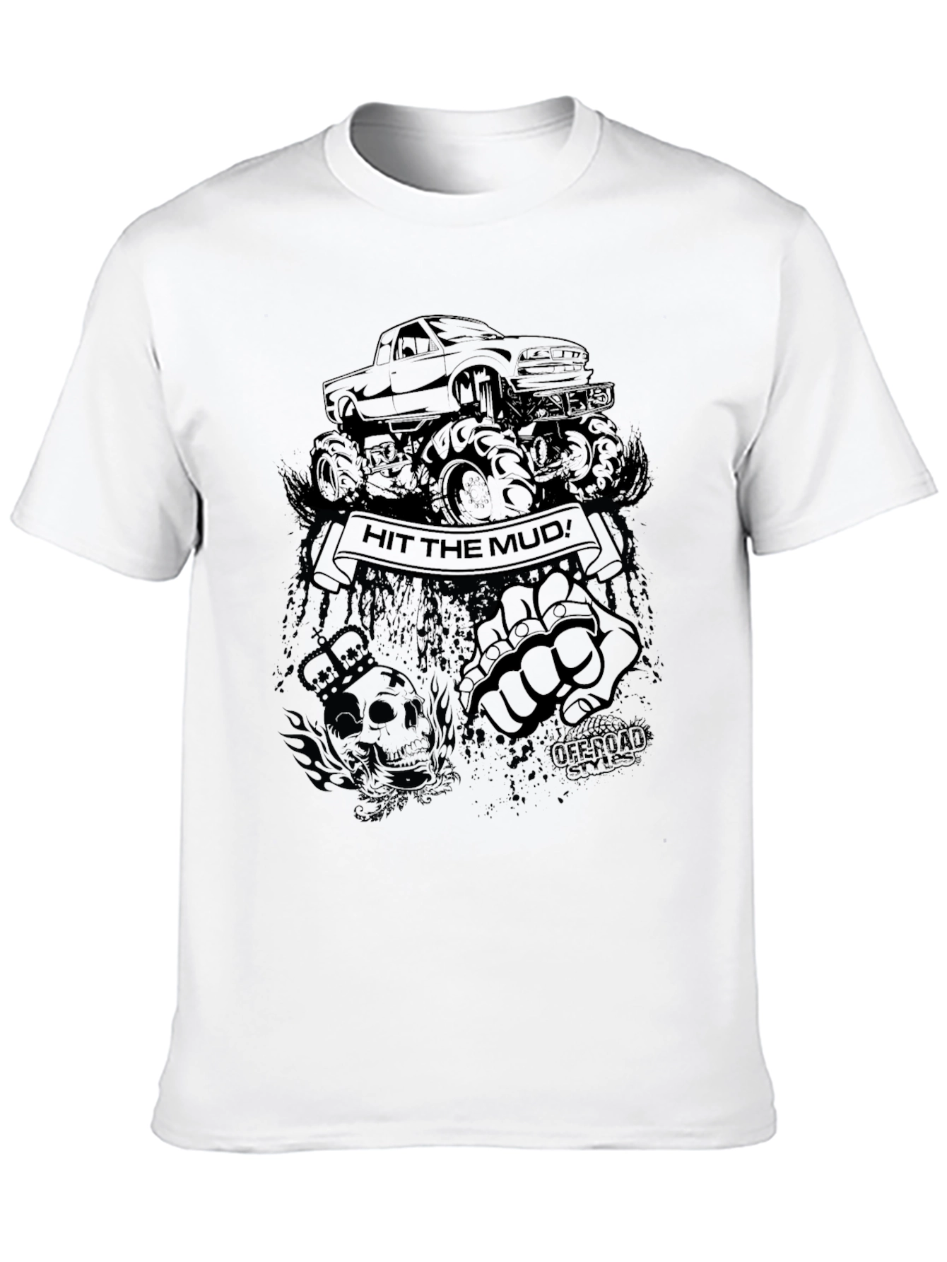 Hit the Mud Black Graphic T-Shirt