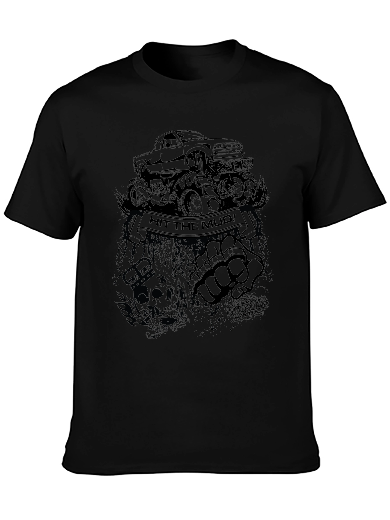 Hit the Mud Black Graphic T-Shirt
