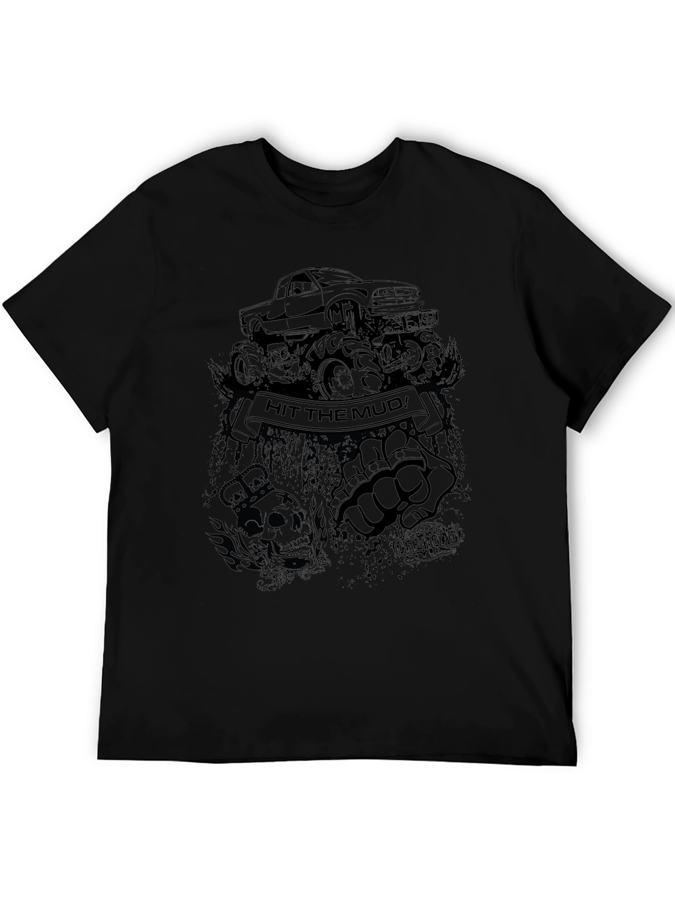 Hit the Mud Black Graphic T-Shirt