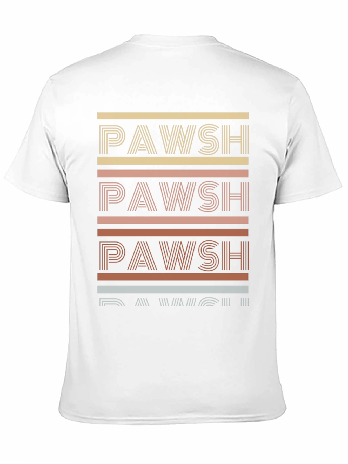 Pawsh Retro Stripe T-Shirt - Trendy Graphic Tee