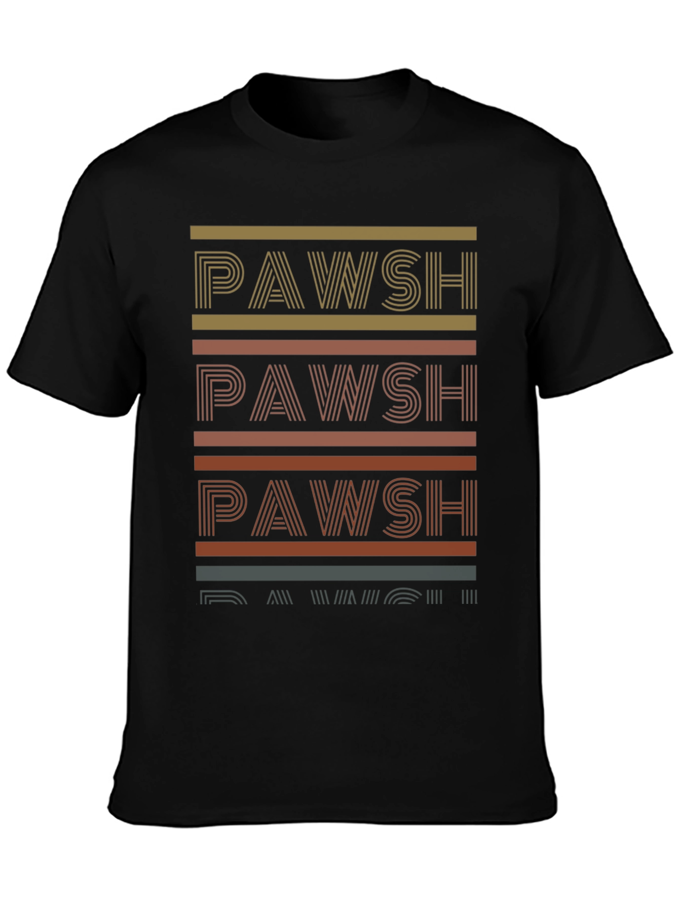 Pawsh Retro Stripe T-Shirt - Trendy Graphic Tee