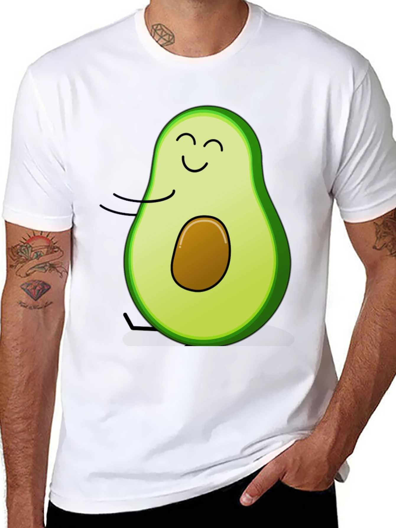 Avocado Graphic Print T-Shirt - Cute Foodie Tee