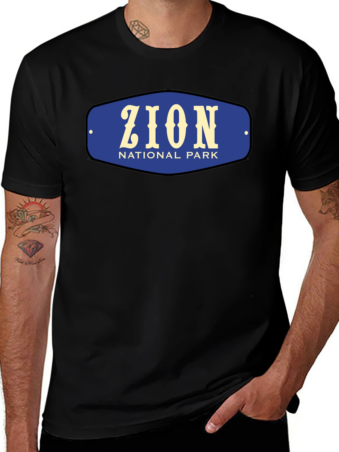 Zion National Park Black Graphic Tee