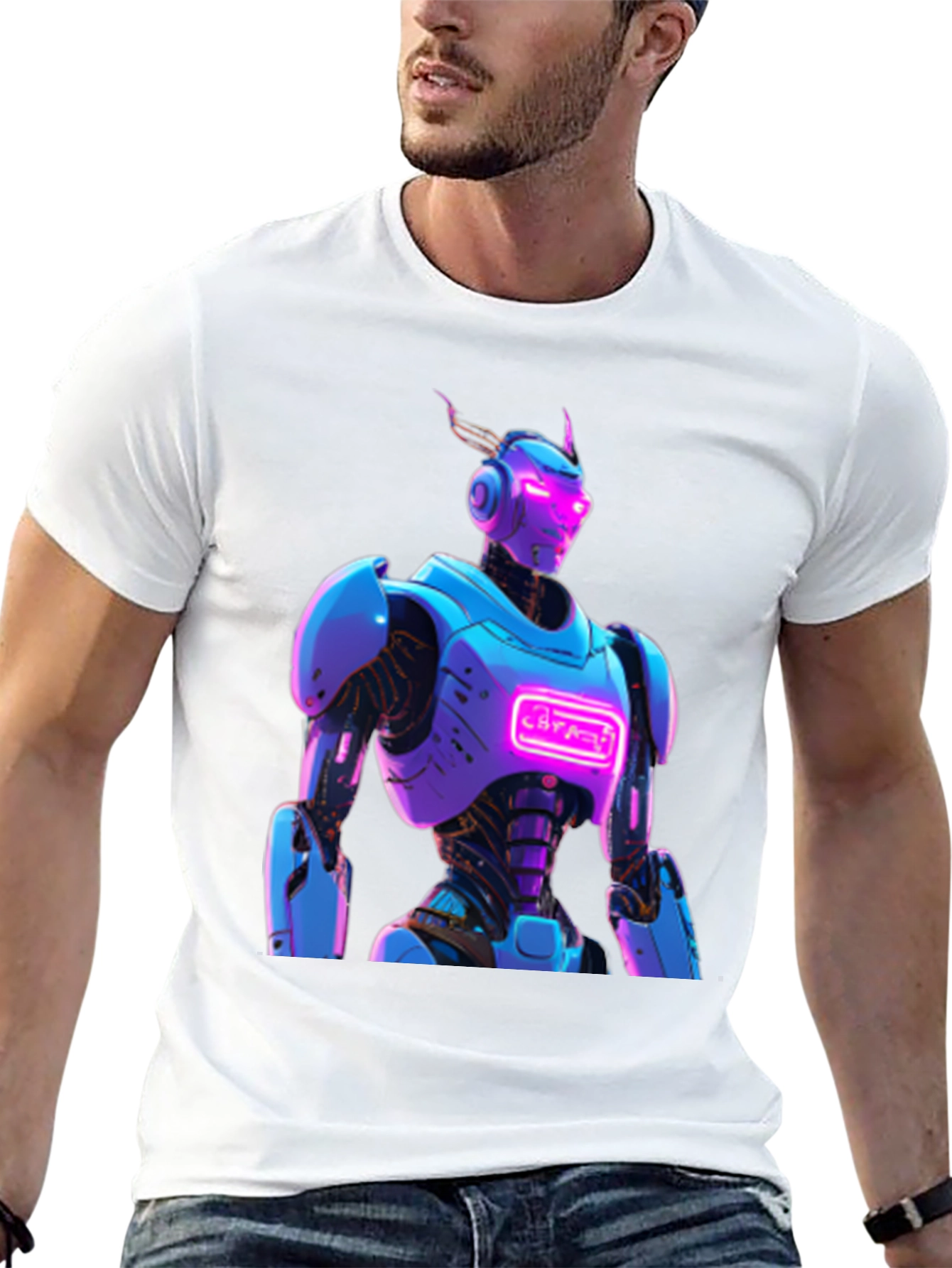 Cyberpunk Robot Graphic T-Shirt