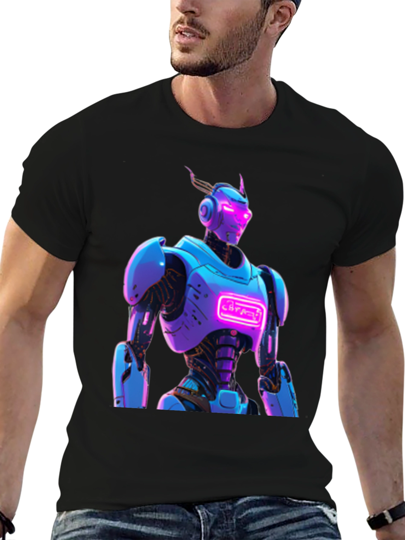 Cyberpunk Robot Graphic T-Shirt