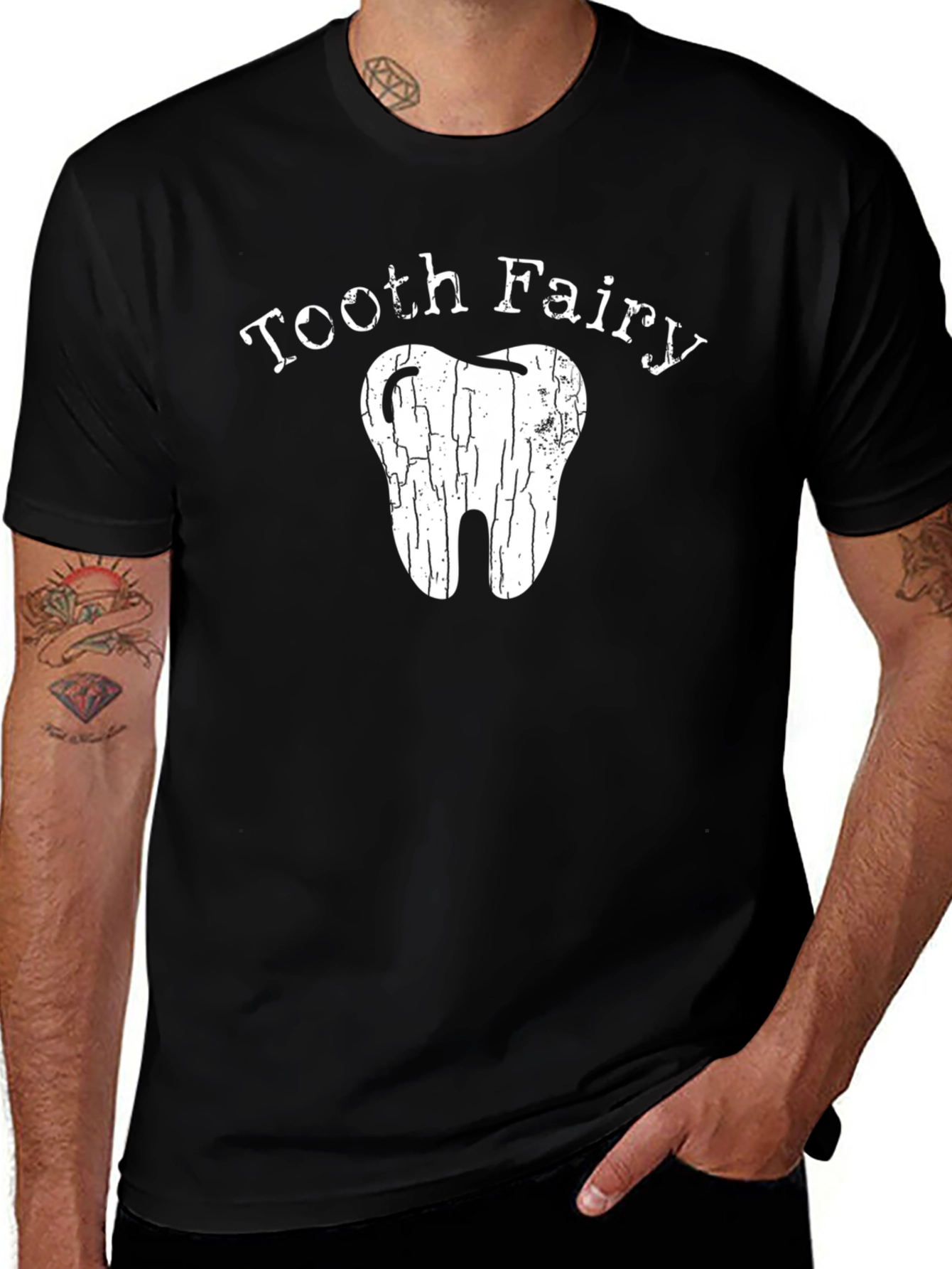 Tooth Fairy Graphic Tee - Black Cotton T-Shirt
