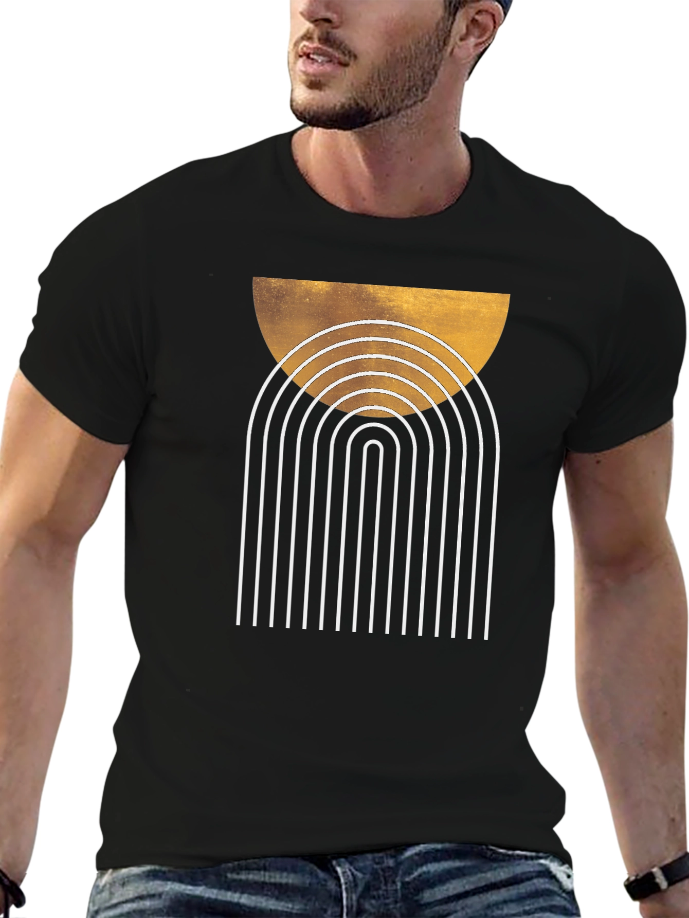 Abstract Arch Graphic Tee - Modern Design