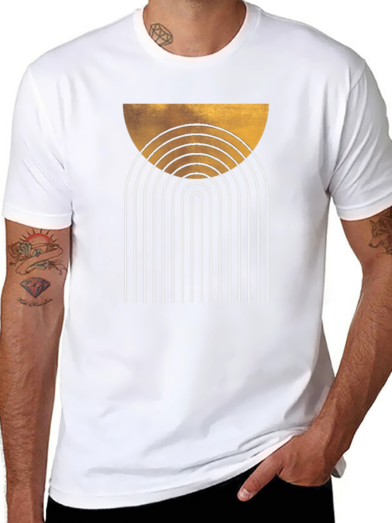 Abstract Arch Graphic Tee - Modern Design