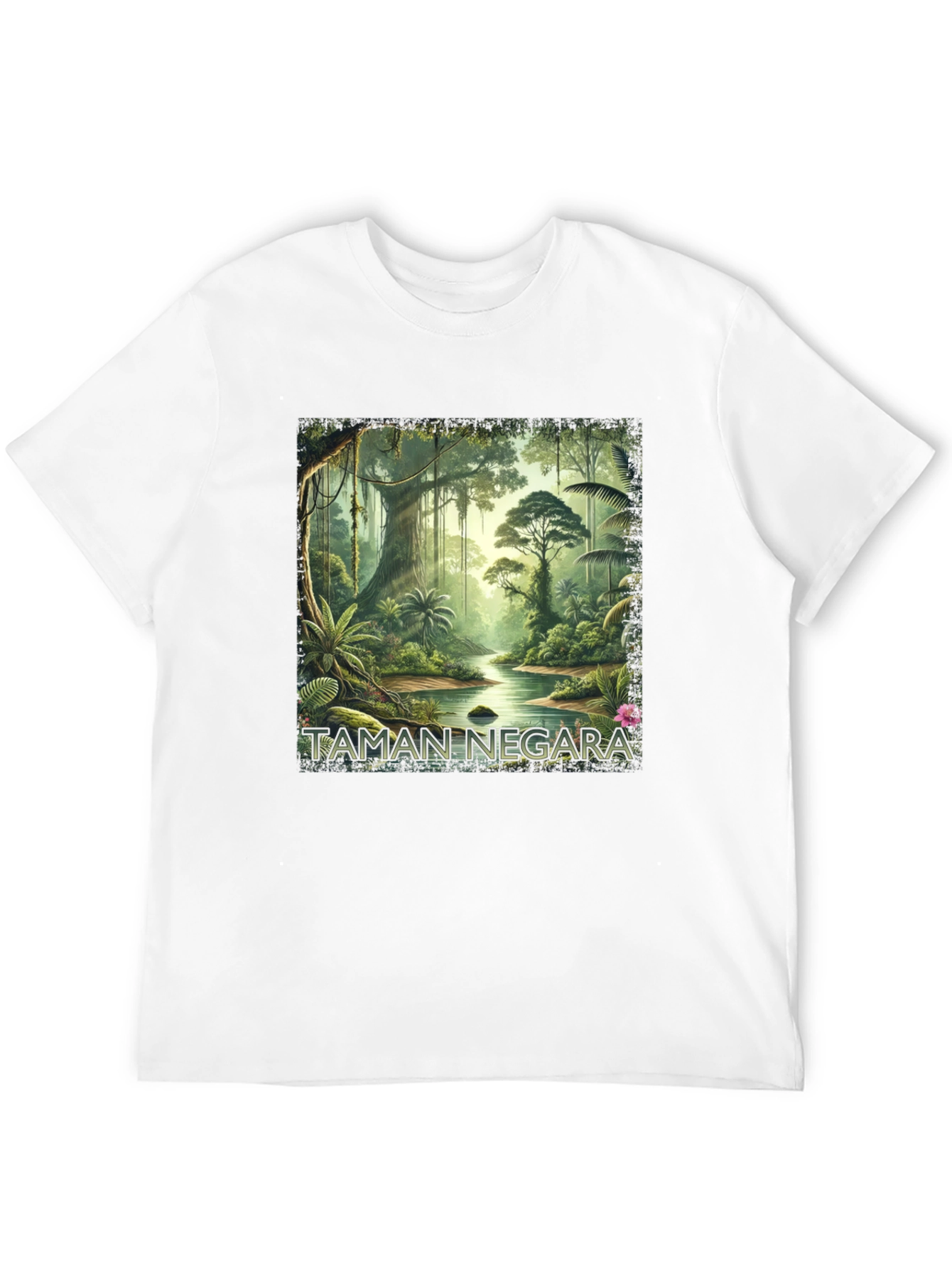 Taman Negara Jungle Print Black T-Shirt