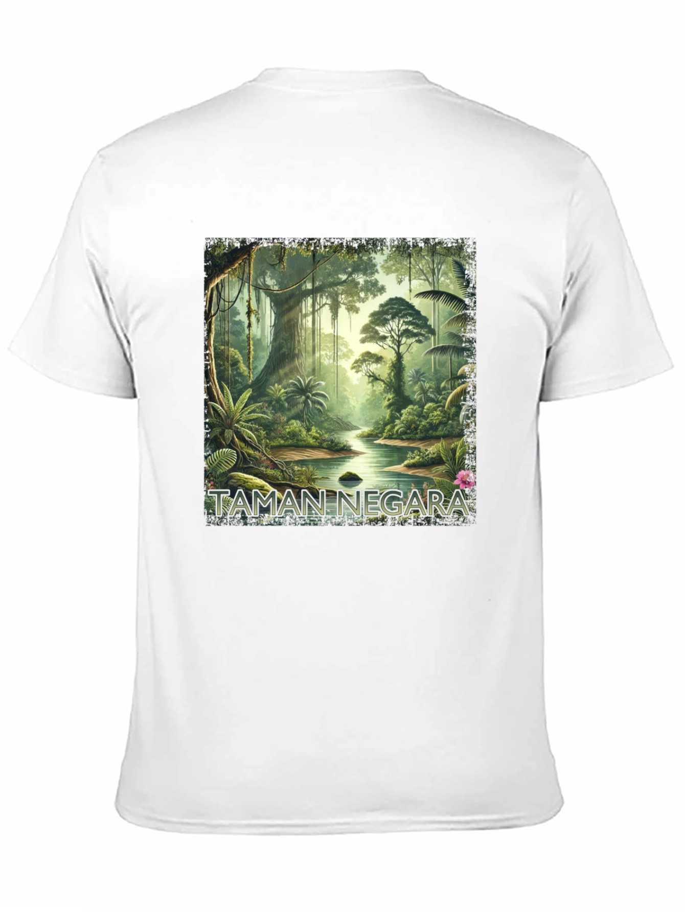 Taman Negara Jungle Print Black T-Shirt