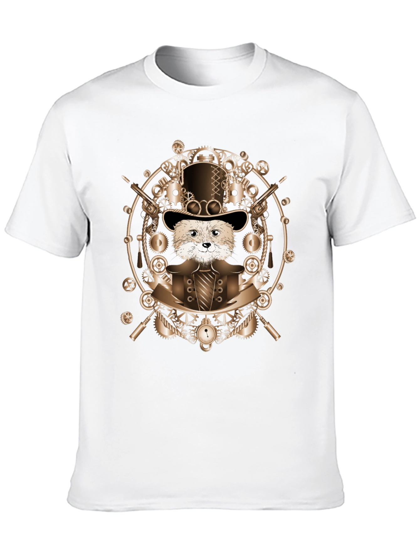 Steampunk Otter T-Shirt - Cog & Gear Design
