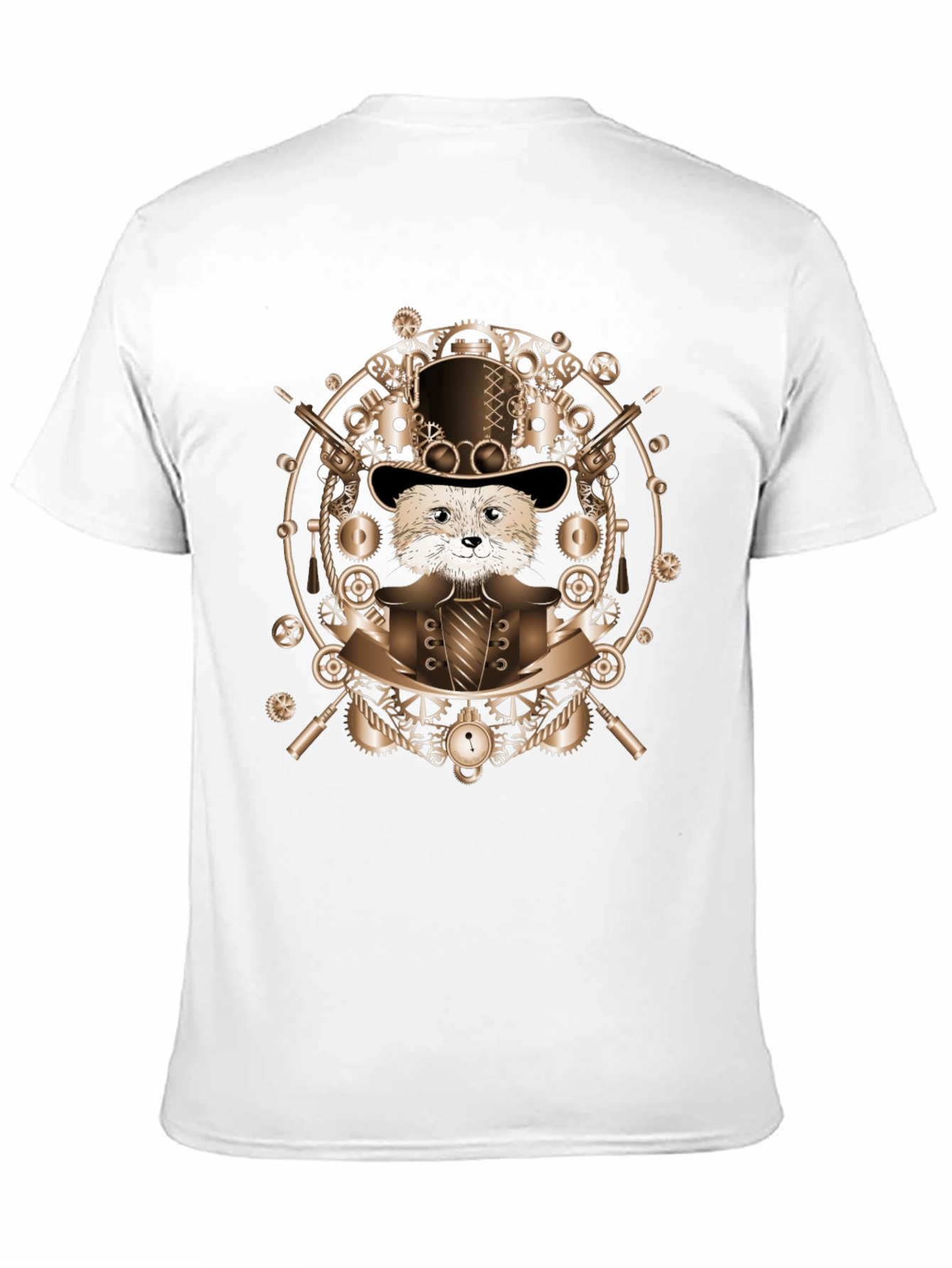 Steampunk Otter T-Shirt - Cog & Gear Design
