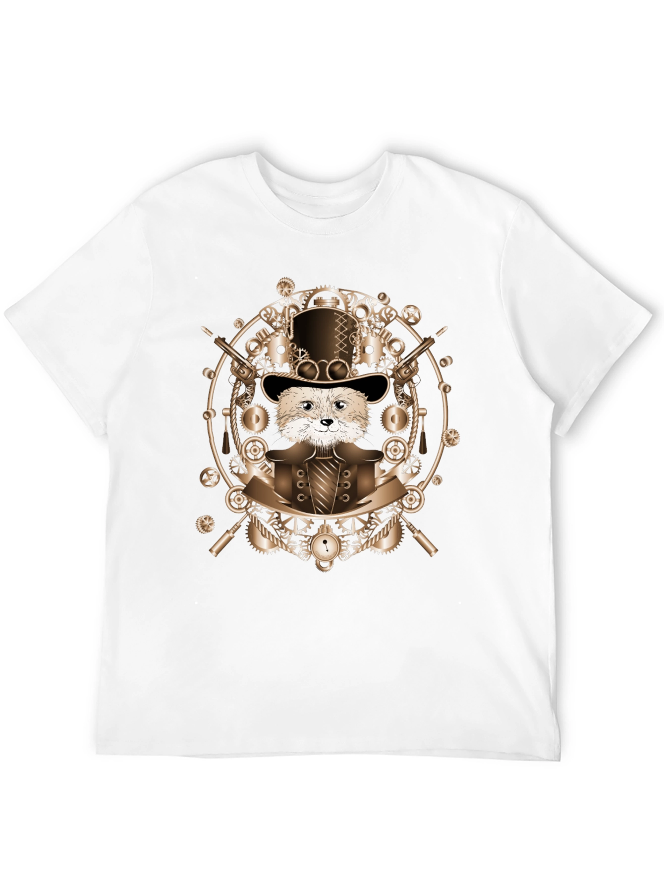 Steampunk Otter T-Shirt - Cog & Gear Design