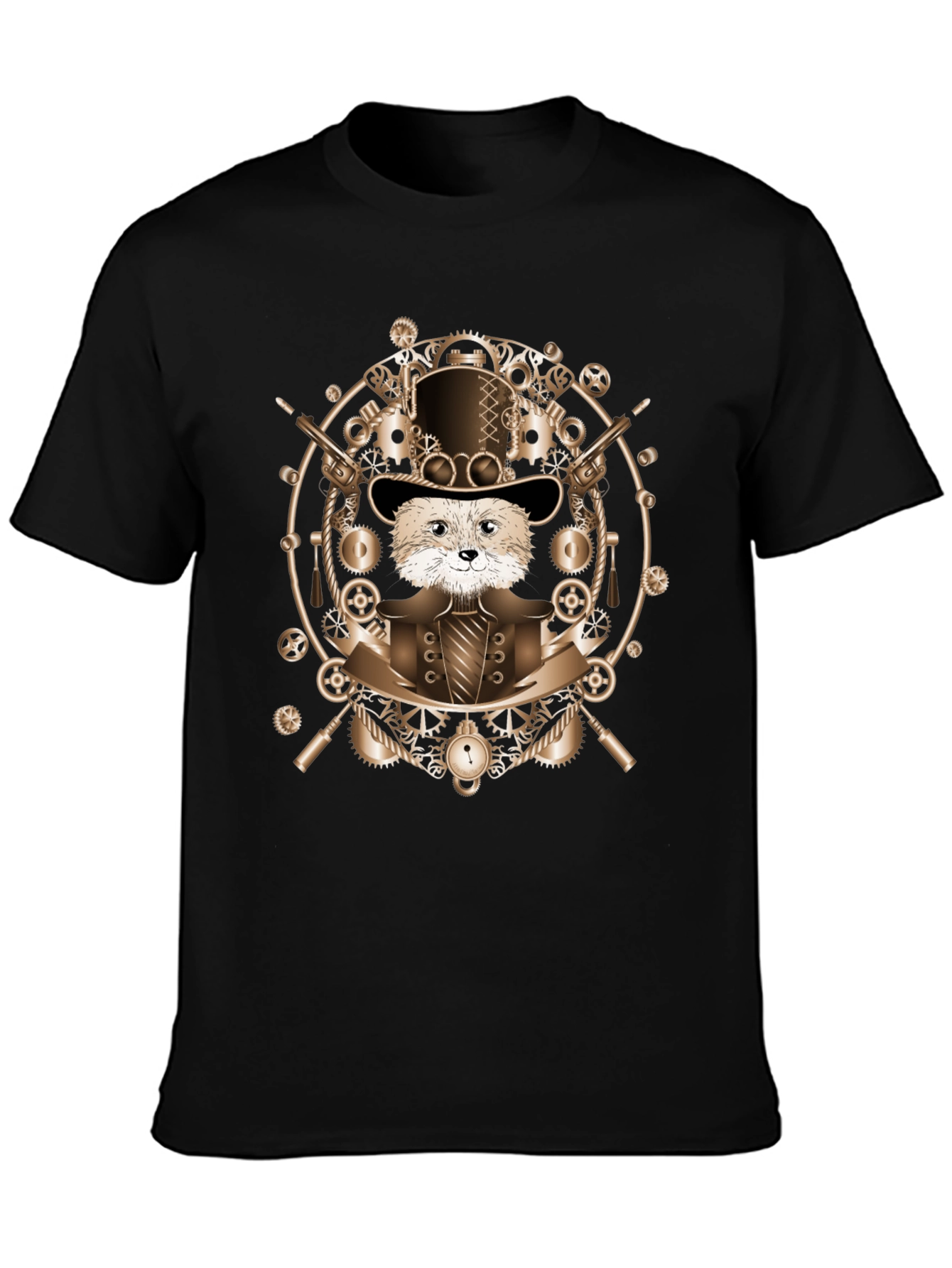 Steampunk Otter T-Shirt - Cog & Gear Design