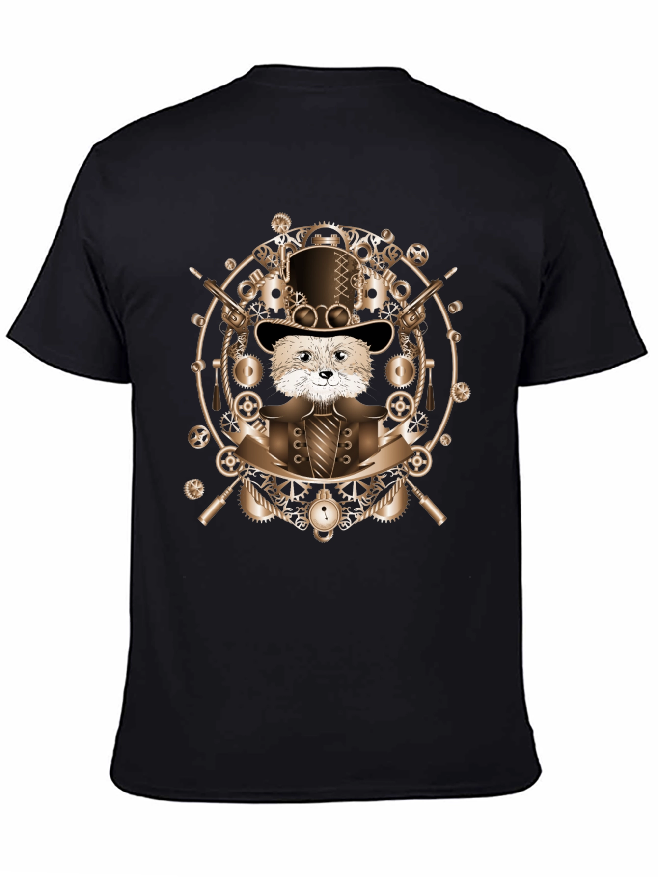 Steampunk Otter T-Shirt - Cog & Gear Design