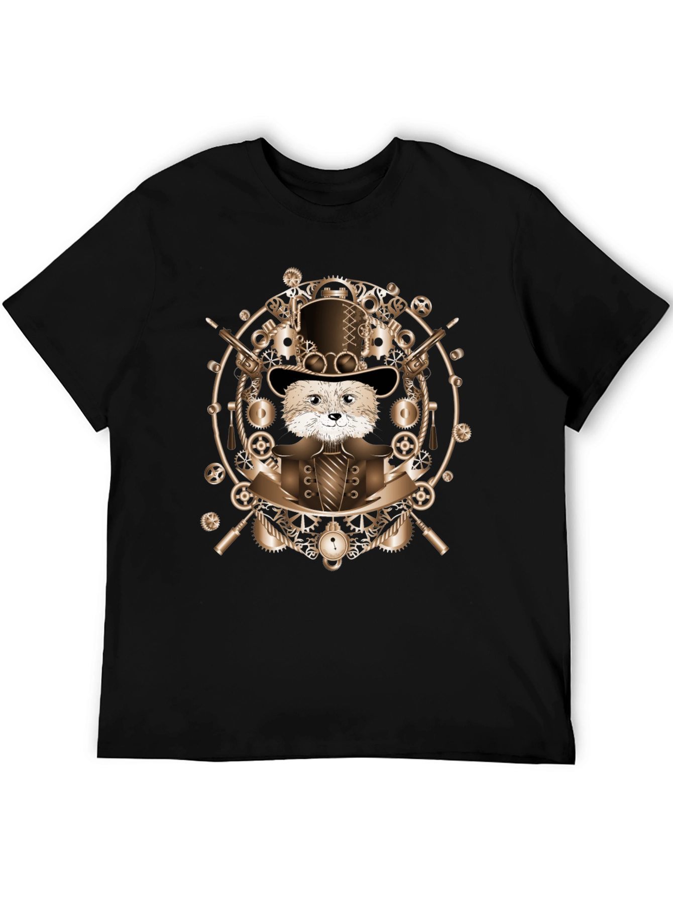 Steampunk Otter T-Shirt - Cog & Gear Design