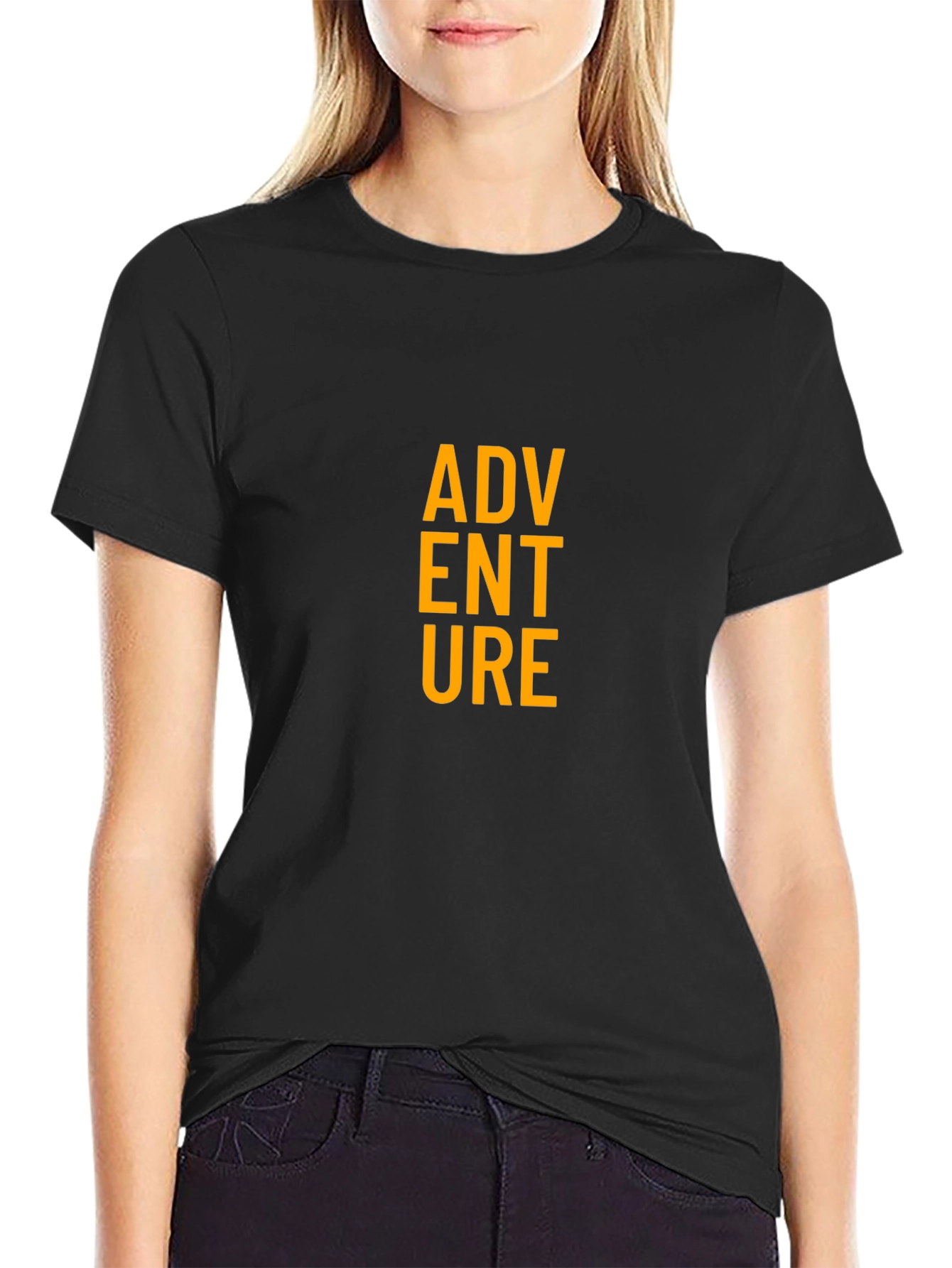 Adventure Graphic Tee - Black Cotton Crew Neck