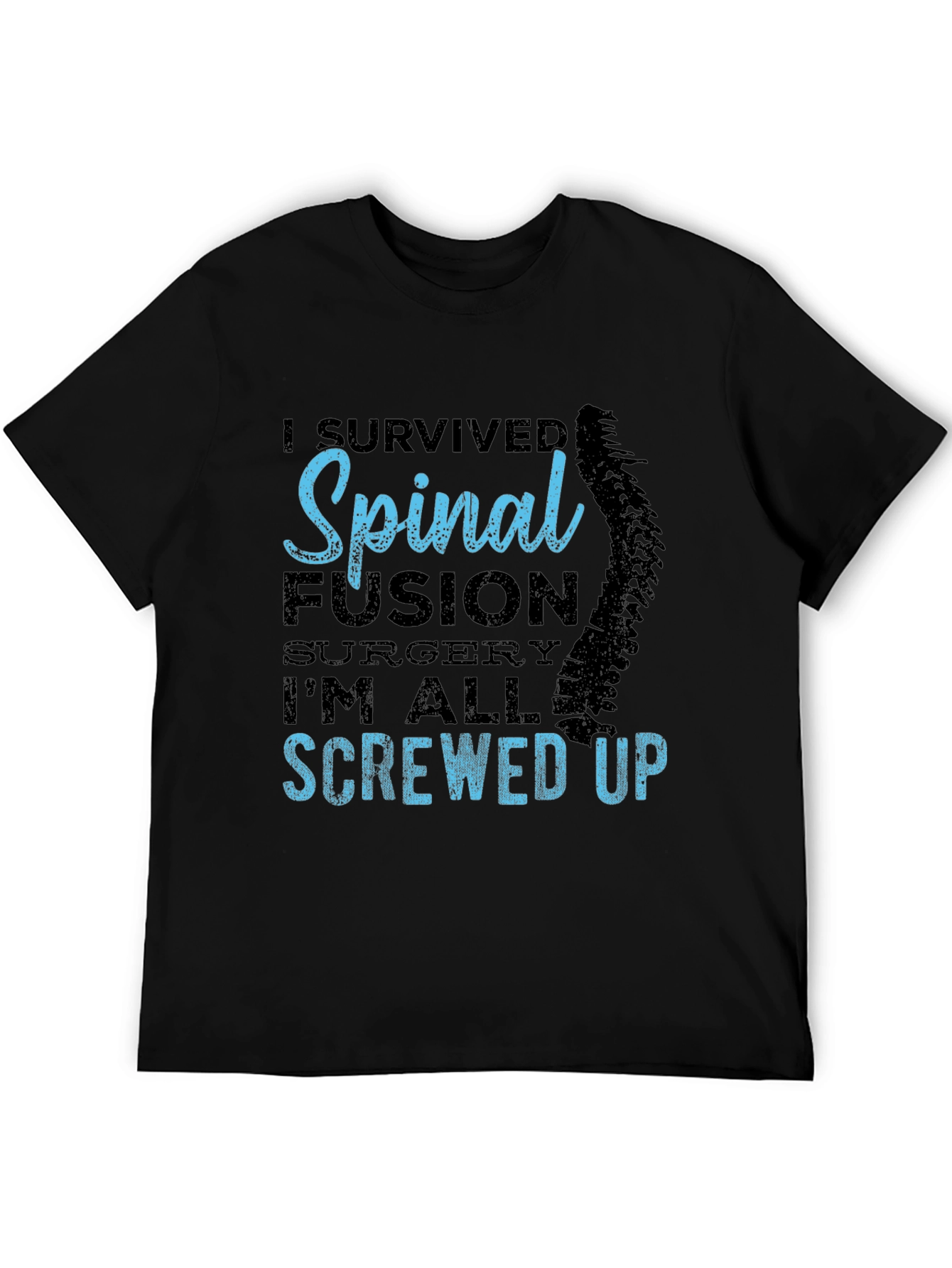 Spinal Fusion Survivor Graphic Tee - Black