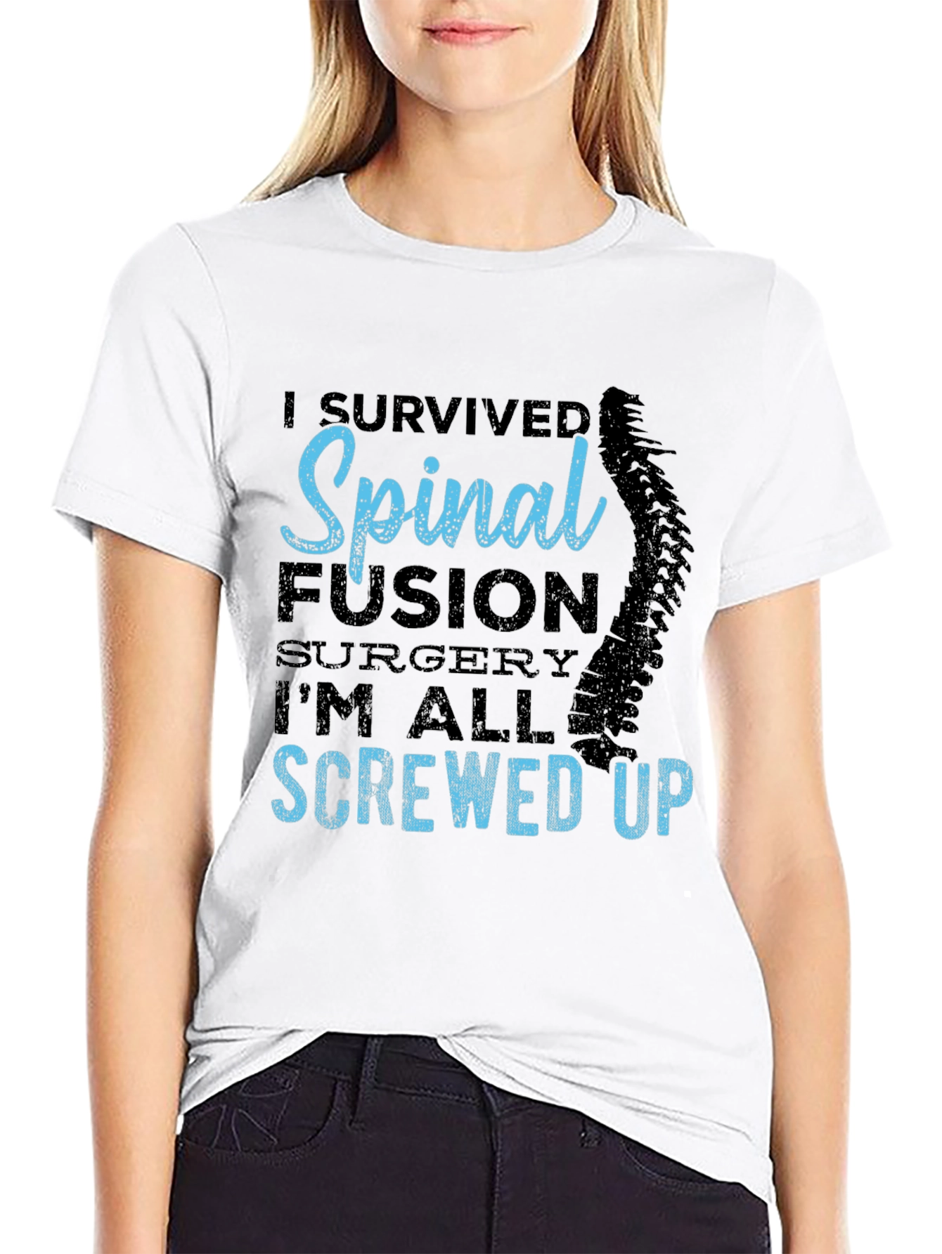 Spinal Fusion Survivor Graphic Tee - Black