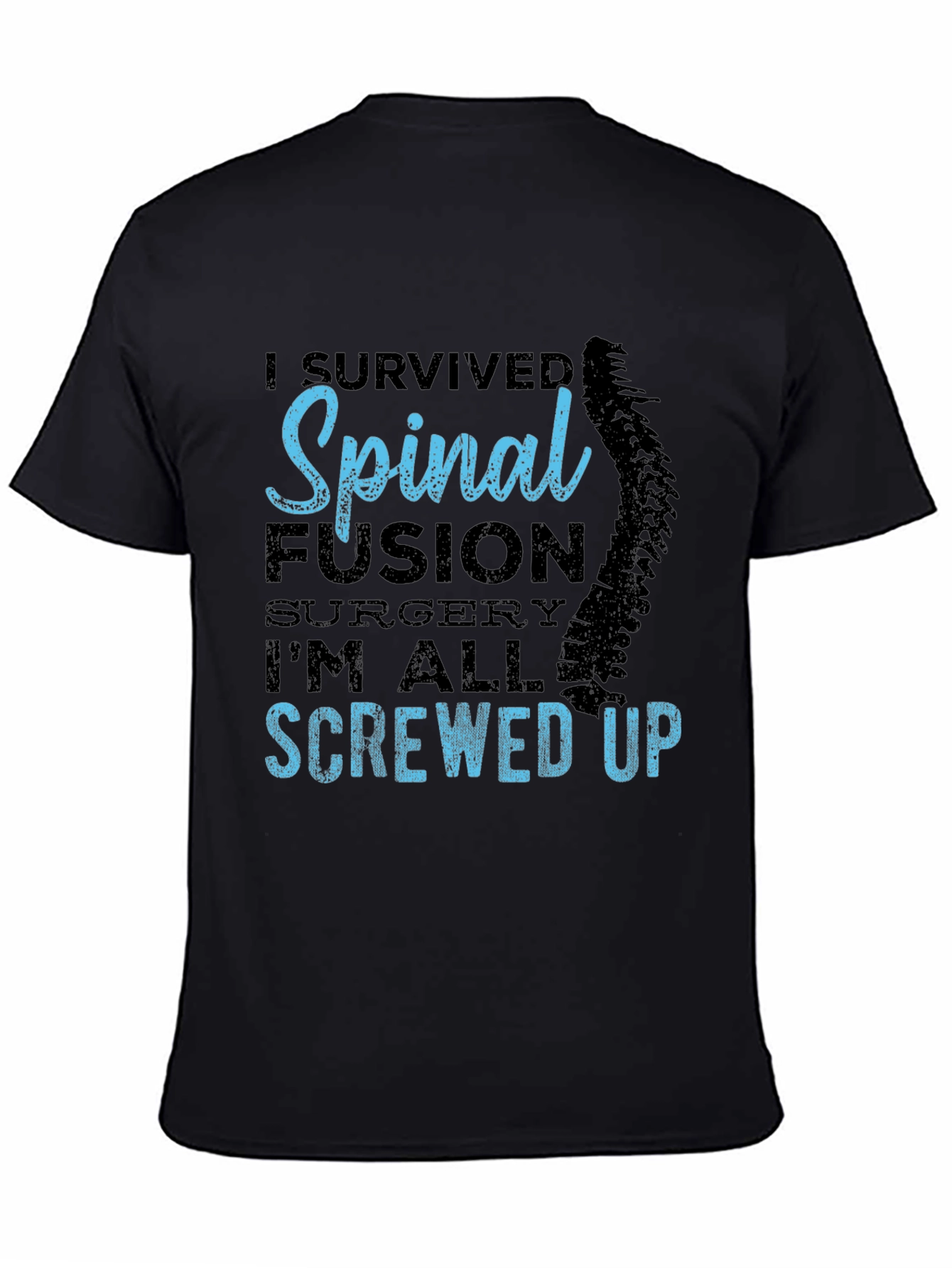 Spinal Fusion Survivor Graphic Tee - Black