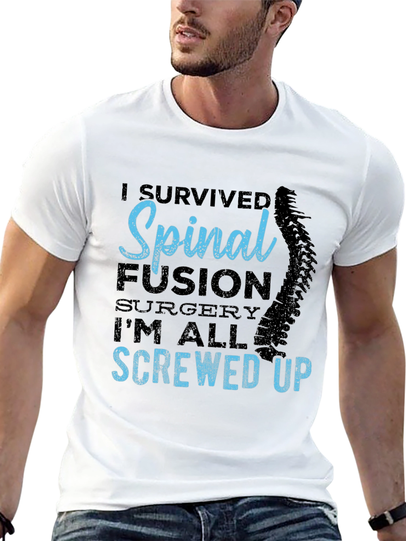 Spinal Fusion Survivor Graphic Tee - Black
