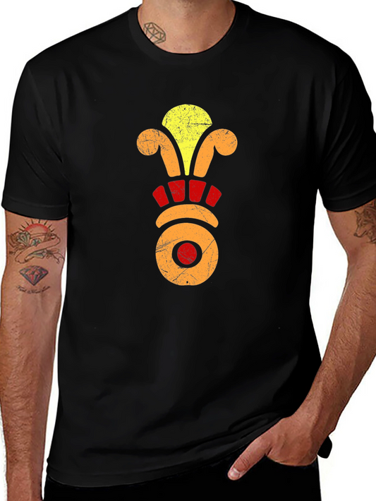 Aztec Motif Black T-Shirt