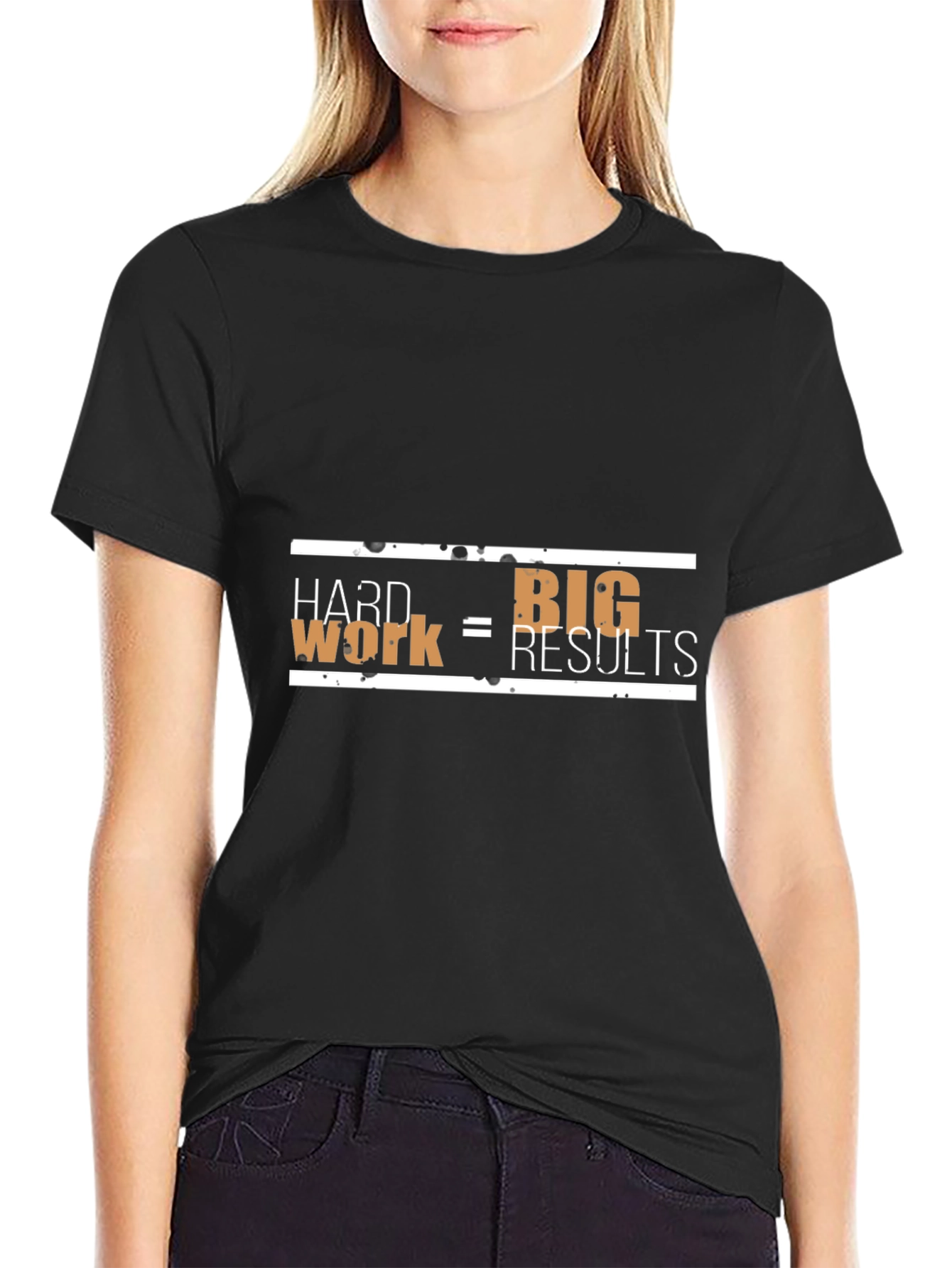 Hard Work = Big Results Mens Black T-Shirt