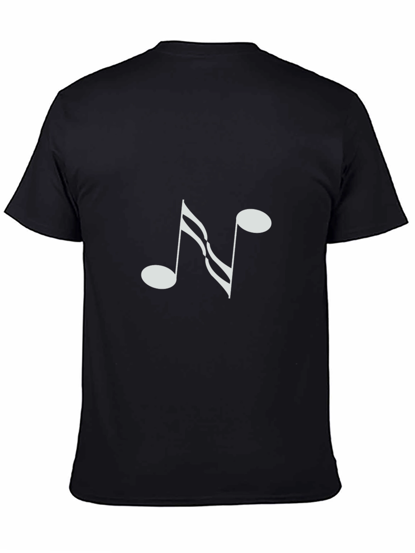 Music Note Graphic Tee - Black Cotton T-Shirt