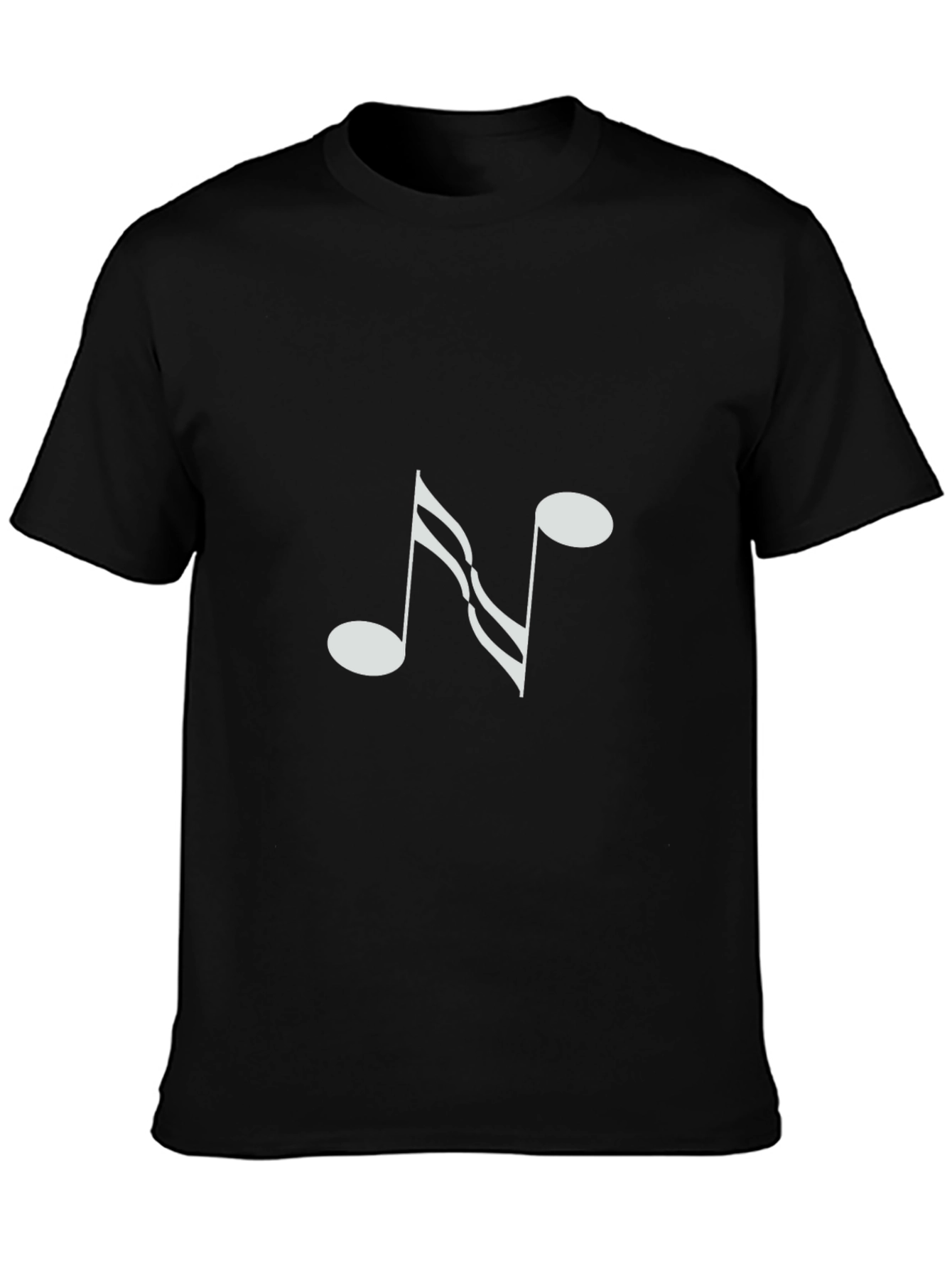 Music Note Graphic Tee - Black Cotton T-Shirt