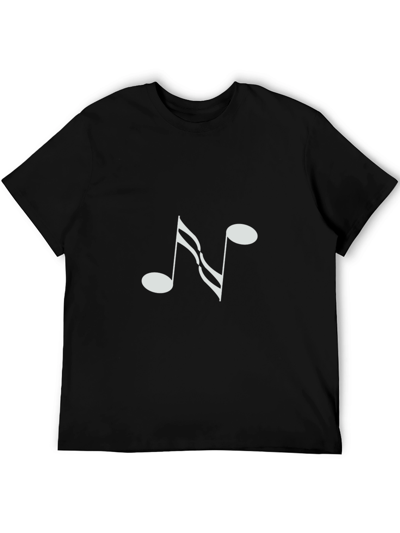 Music Note Graphic Tee - Black Cotton T-Shirt