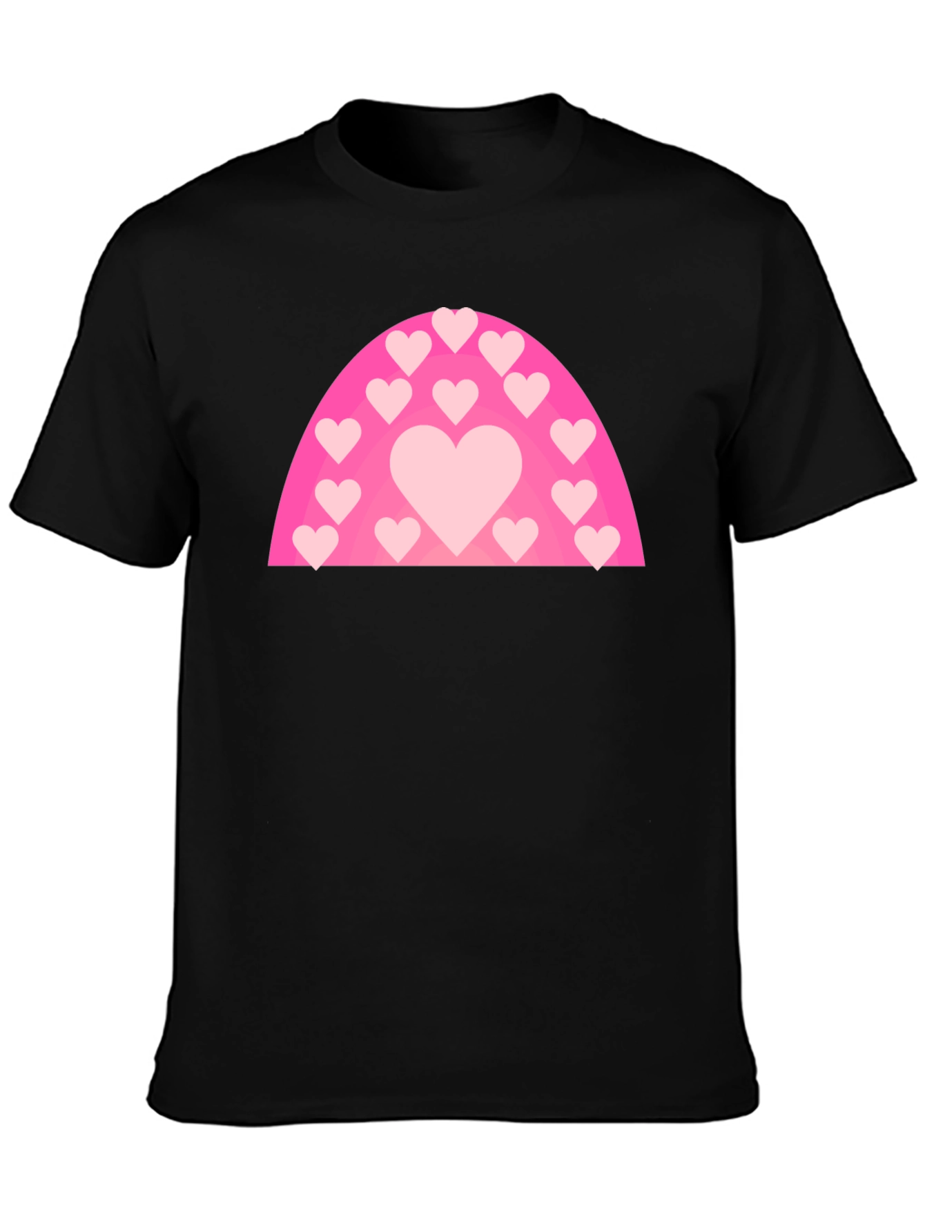 Heart Rainbow Graphic T-Shirt - Black