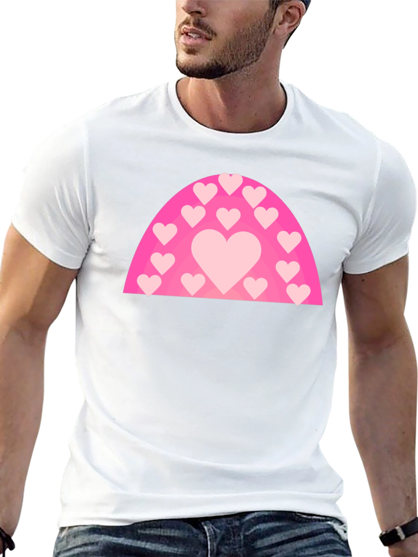 Heart Rainbow Graphic T-Shirt - Black