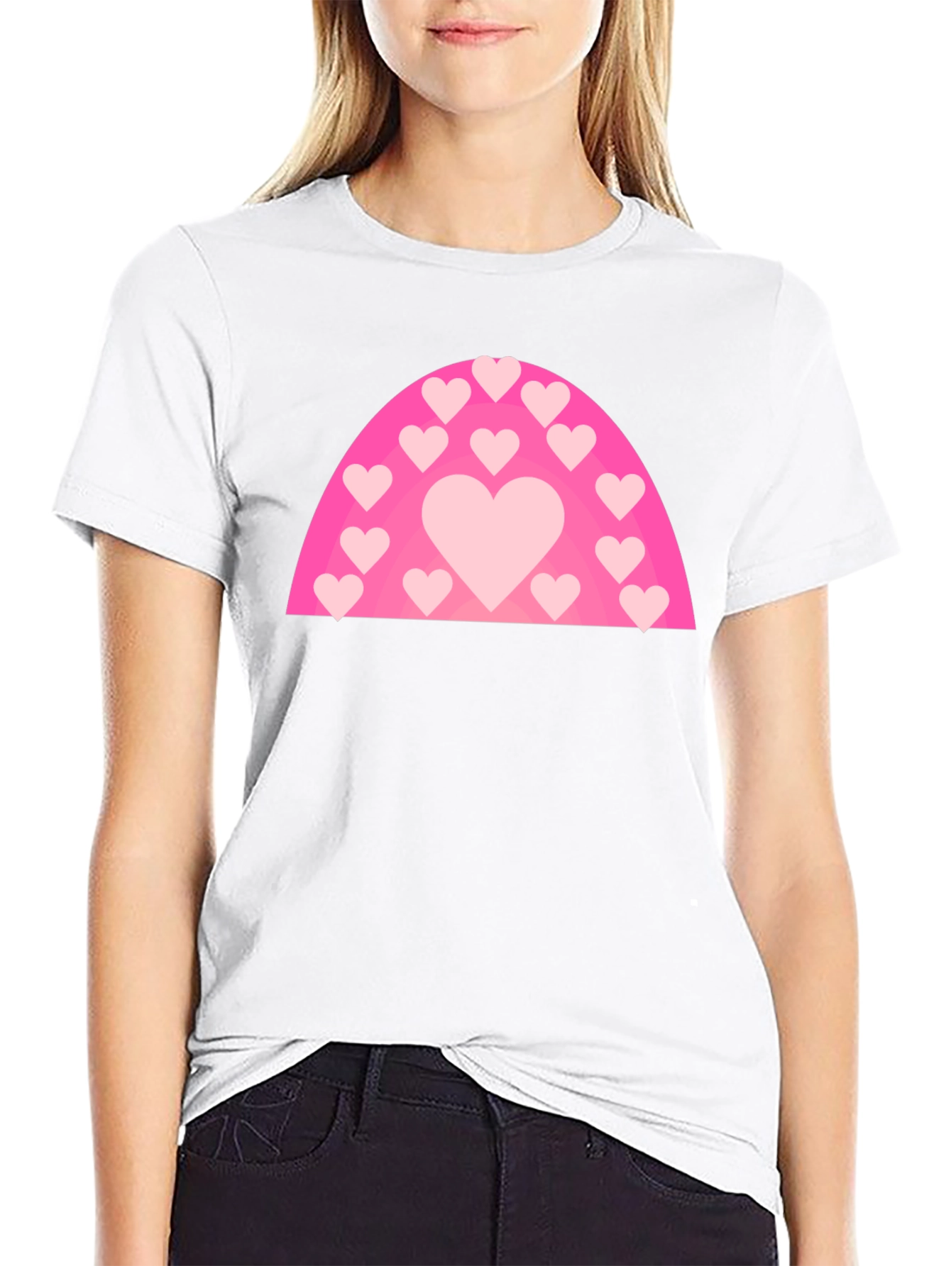 Heart Rainbow Graphic T-Shirt - Black