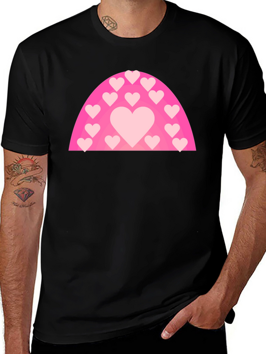 Heart Rainbow Graphic T-Shirt - Black