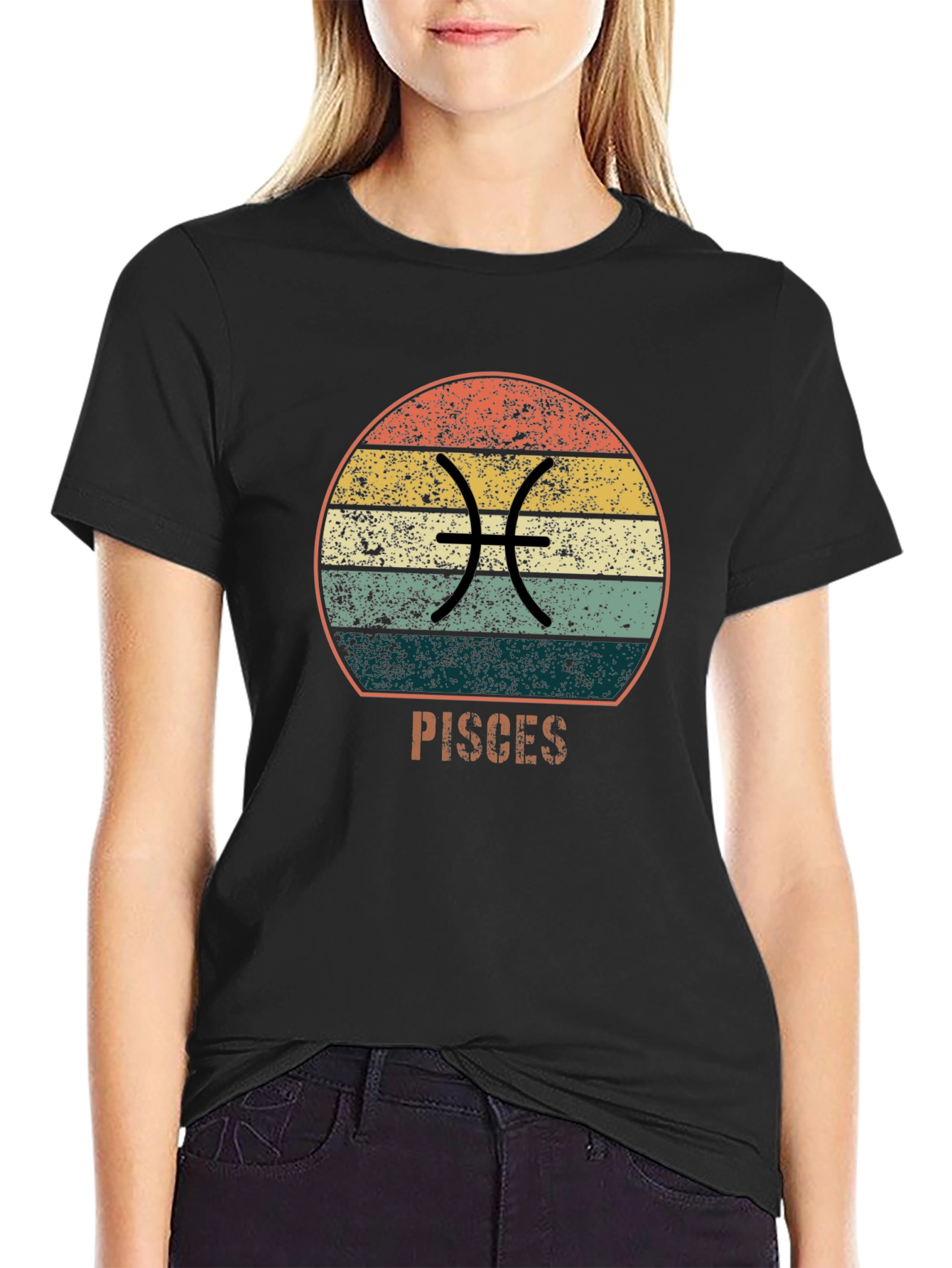 Pisces Zodiac Black T-Shirt