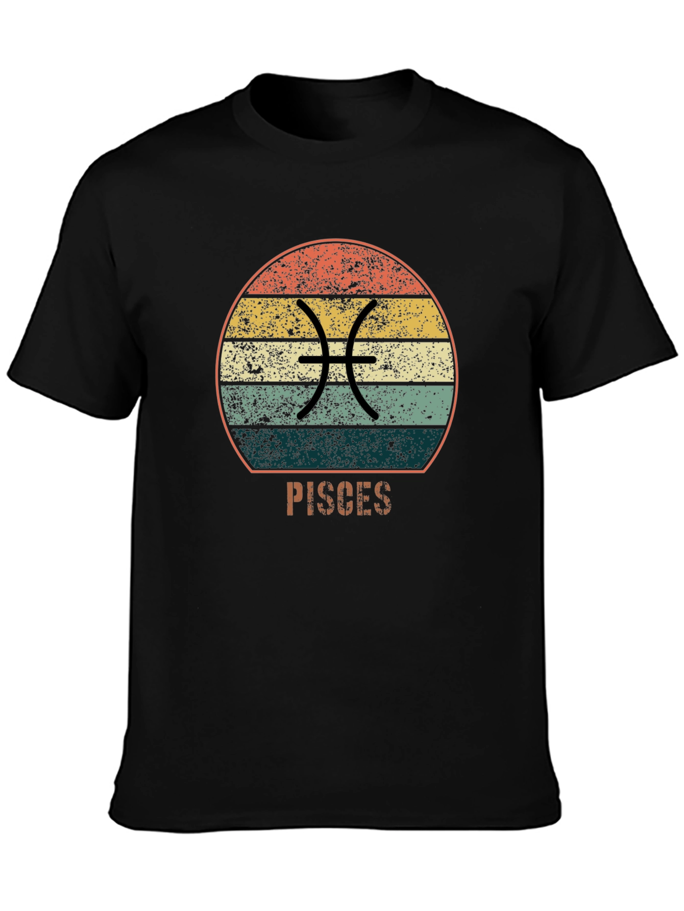 Pisces Zodiac Black T-Shirt