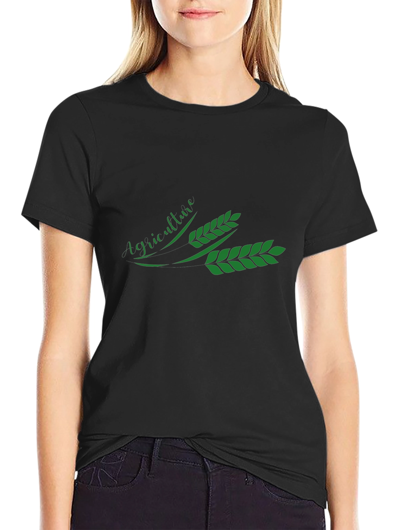 Agriculture Graphic Tee - Black Cotton T-Shirt