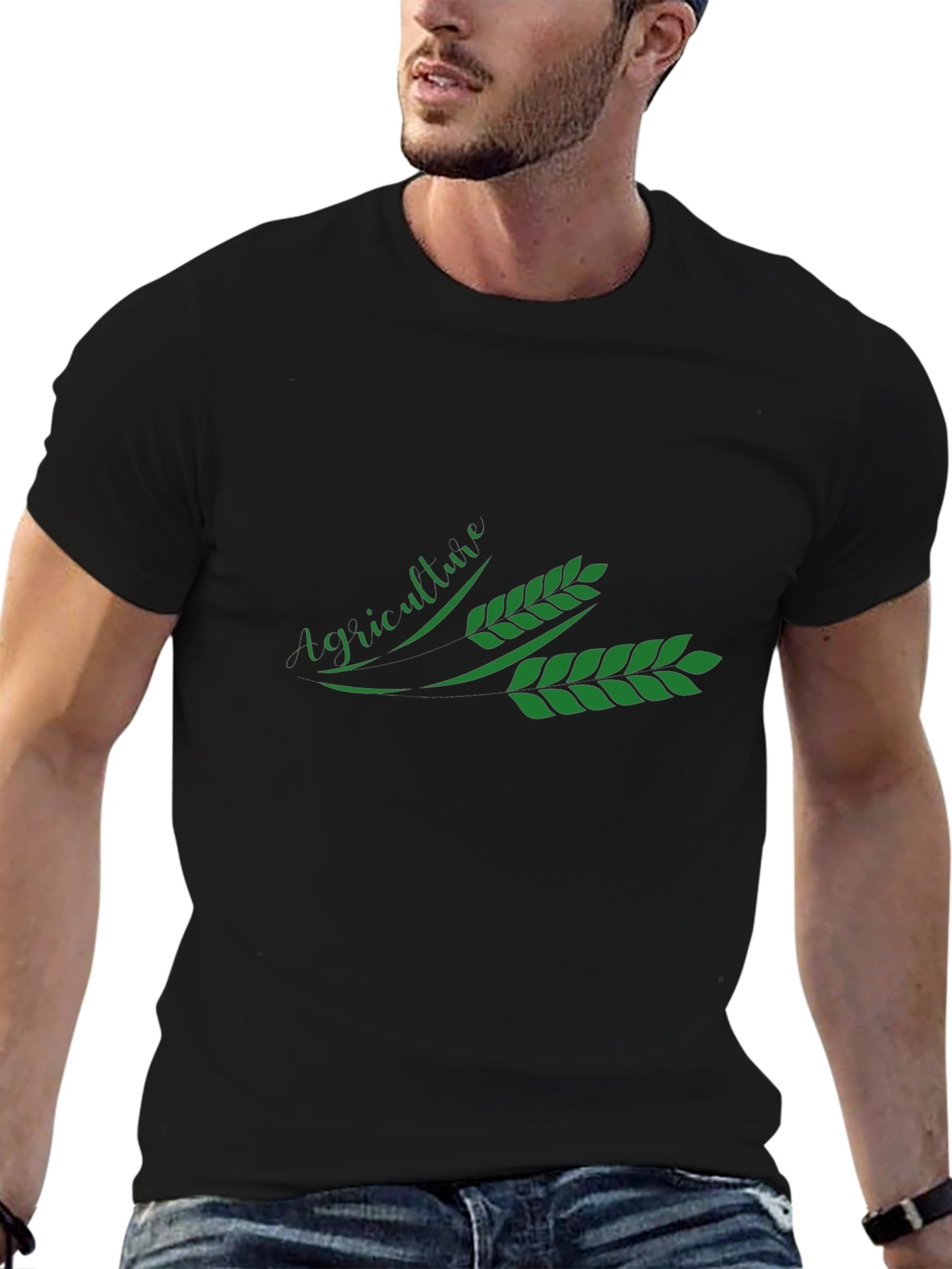 Agriculture Graphic Tee - Black Cotton T-Shirt