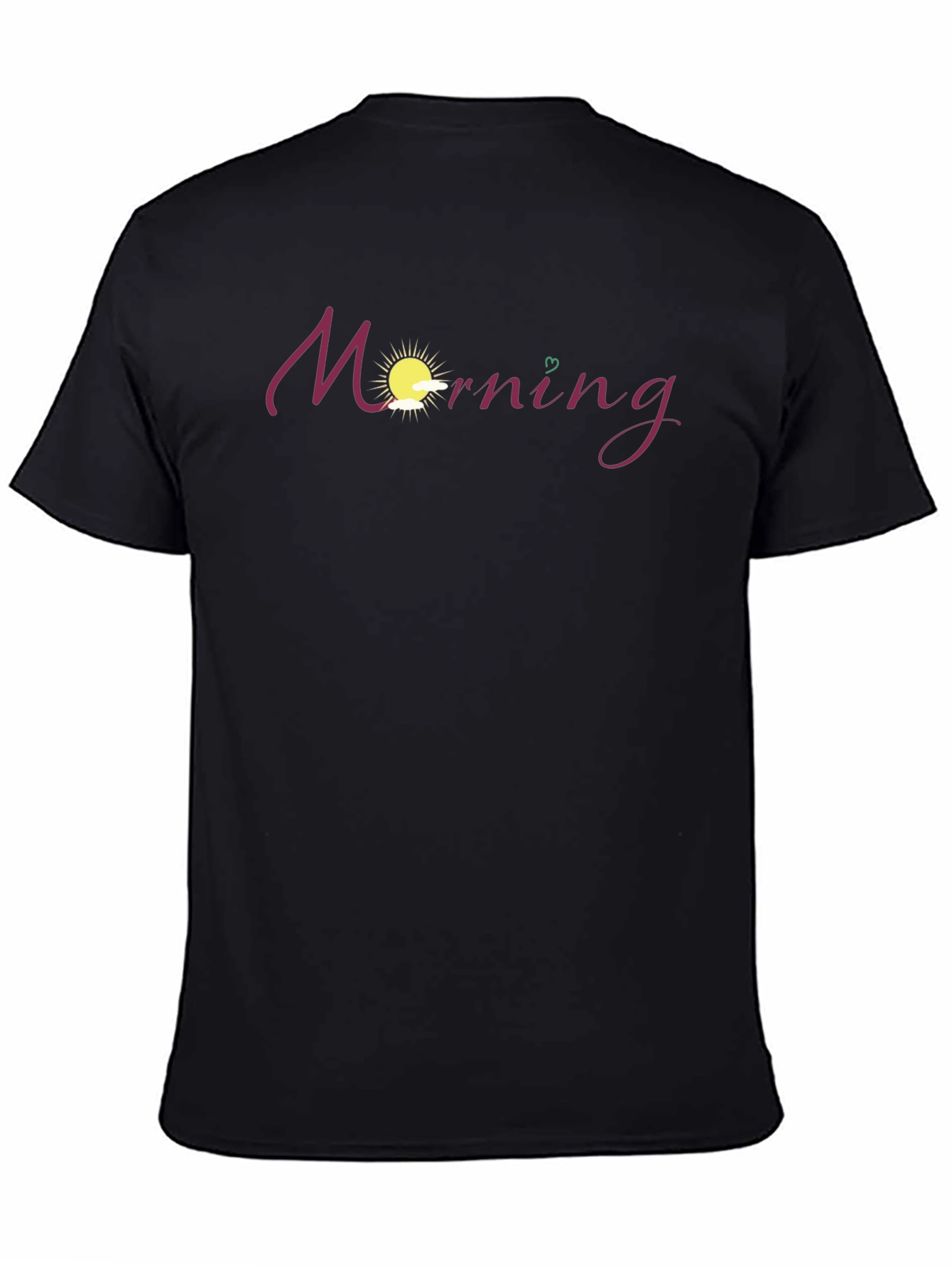 Morning Graphic Tee - Black Cotton Blend Shirt