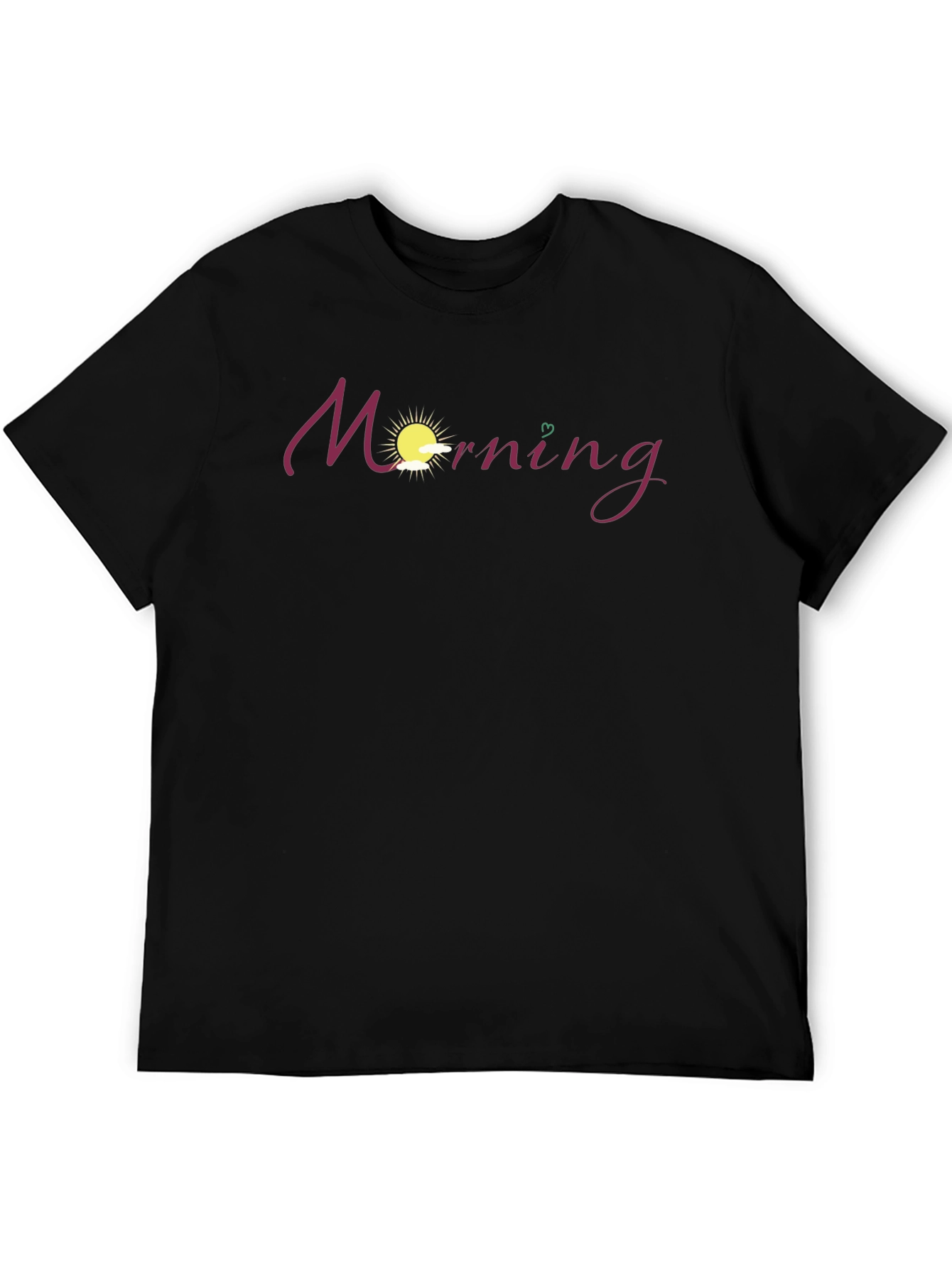 Morning Graphic Tee - Black Cotton Blend Shirt