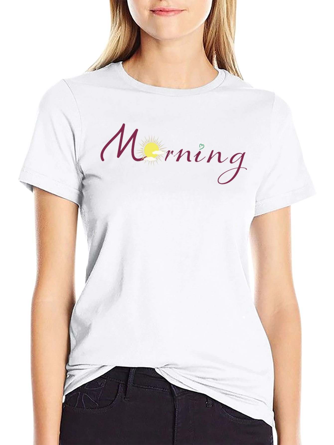 Morning Graphic Tee - Black Cotton Blend Shirt