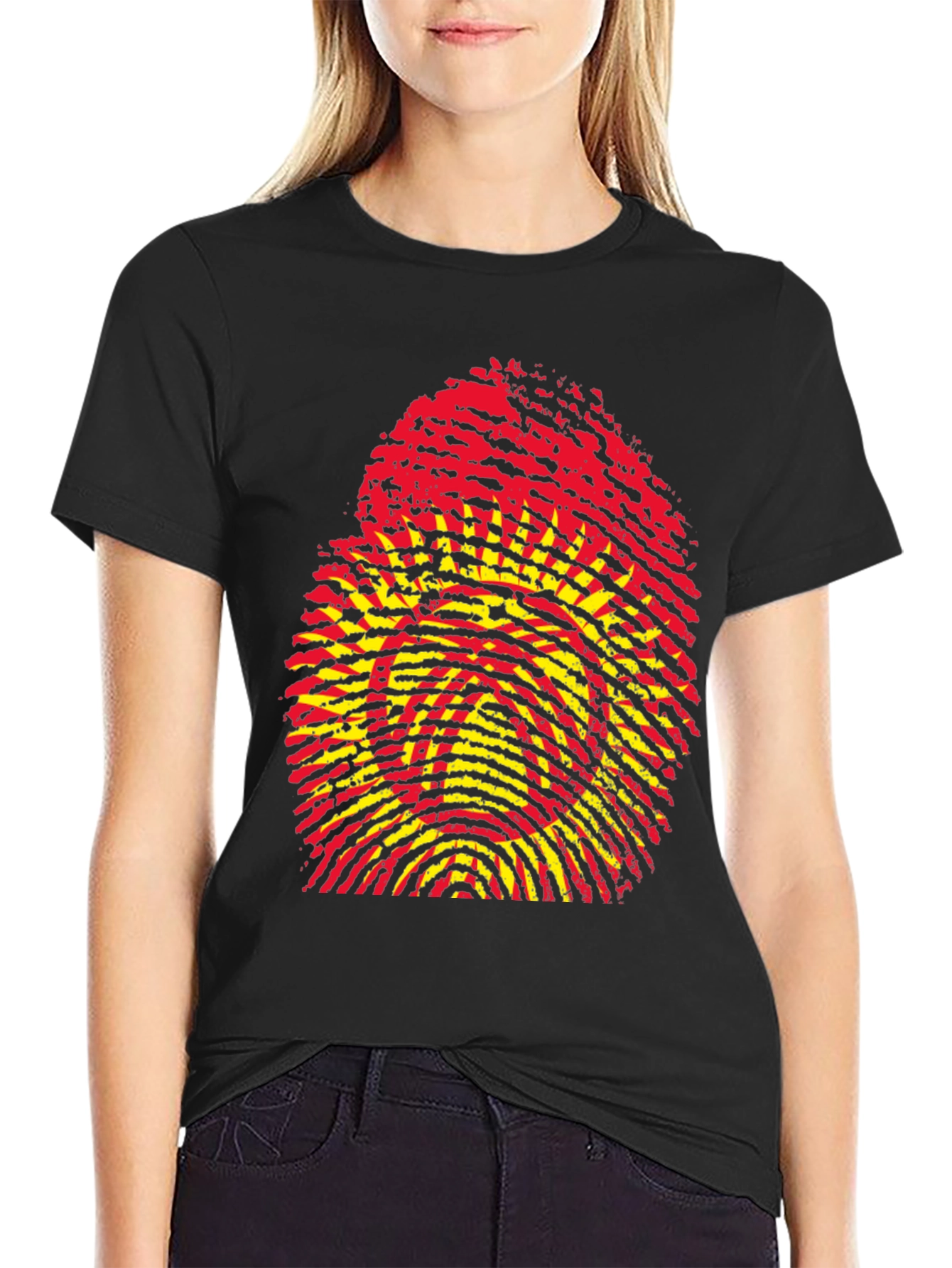 Kyrgyzstan Flag Fingerprint T-Shirt